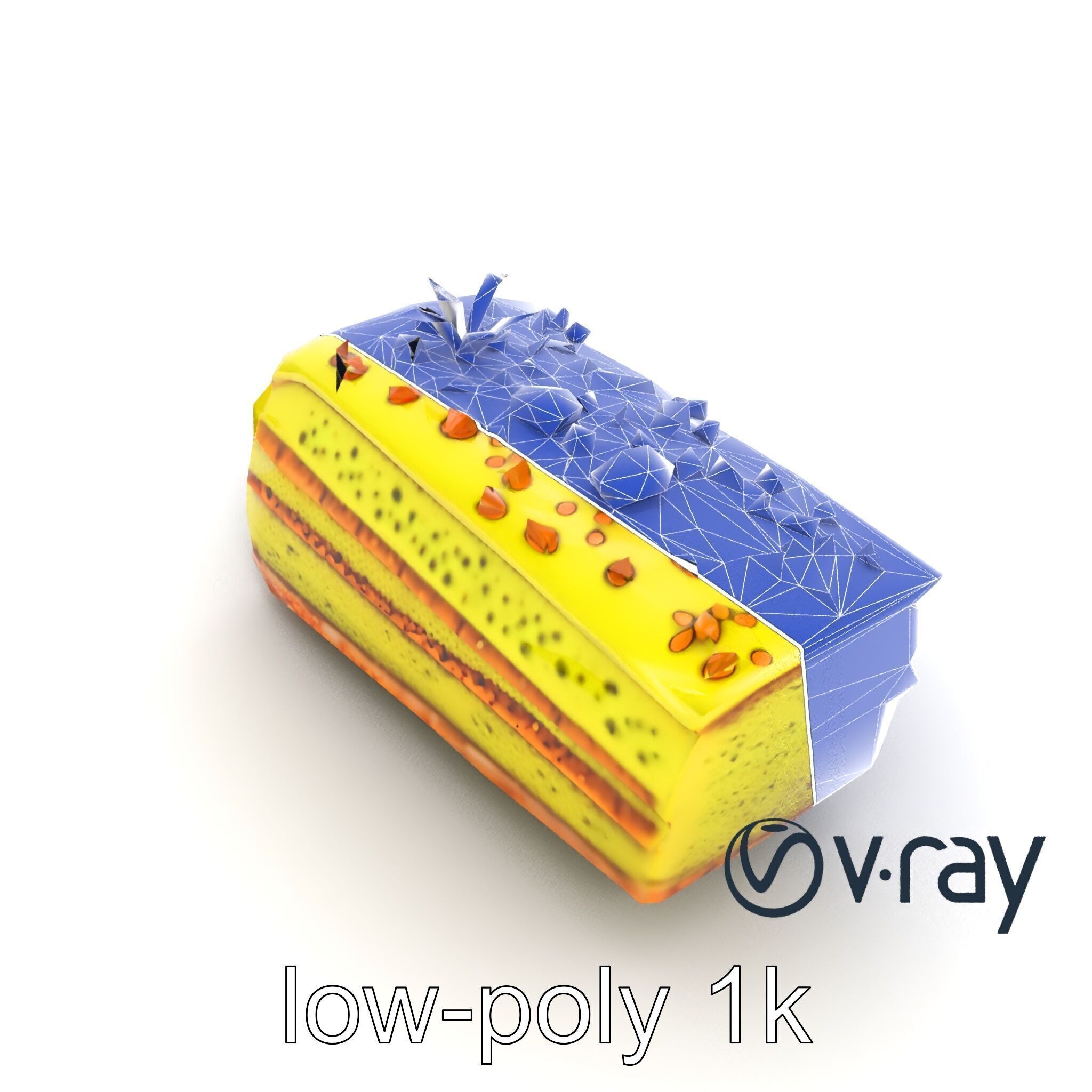 Vibrant Pistachio Cake Slice model pack Low-poly 3D model_26