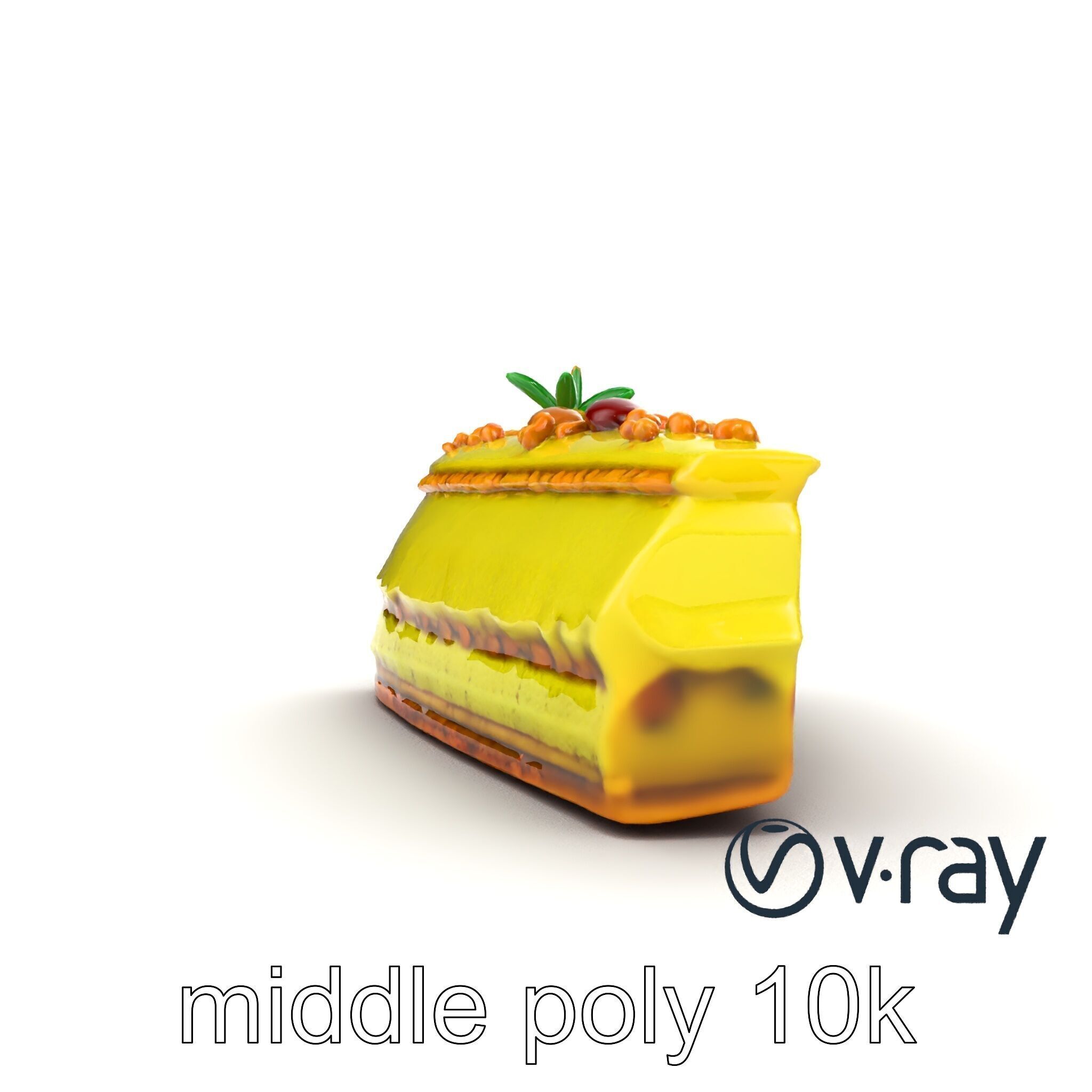 Vibrant Pistachio Cake Slice model pack Low-poly 3D model_14