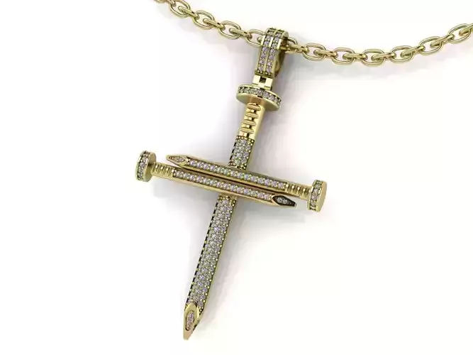  Nail Cross Pendant  