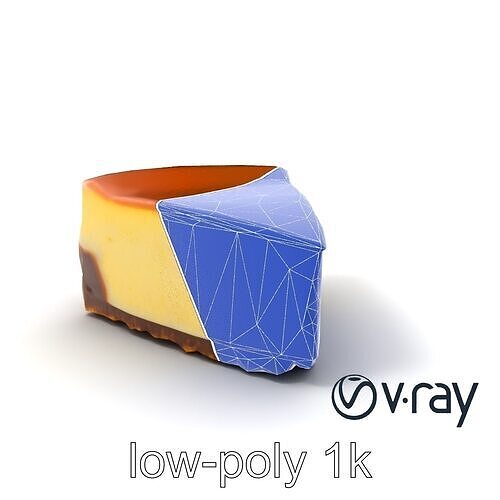 New York Cheesecake Slice model pack Low-poly 3D model 7