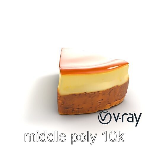 New York Cheesecake Slice model pack Low-poly 3D model 6