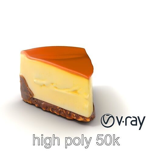 New York Cheesecake Slice model pack Low-poly 3D model 5
