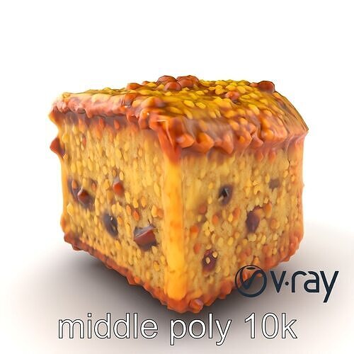 Moist Coffee Cake with Streusel Topping model pack Low-poly 3D model 3