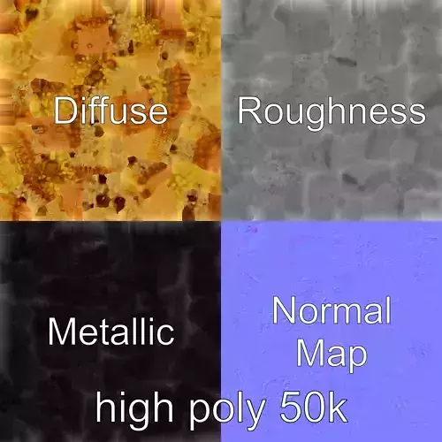 Moist Coffee Cake with Streusel Topping model pack Low-poly 3D model