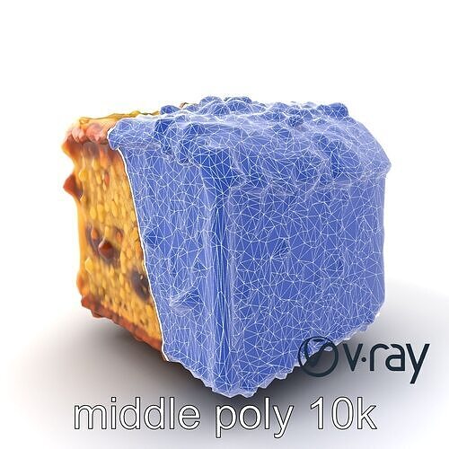 Moist Coffee Cake with Streusel Topping model pack Low-poly 3D model 6