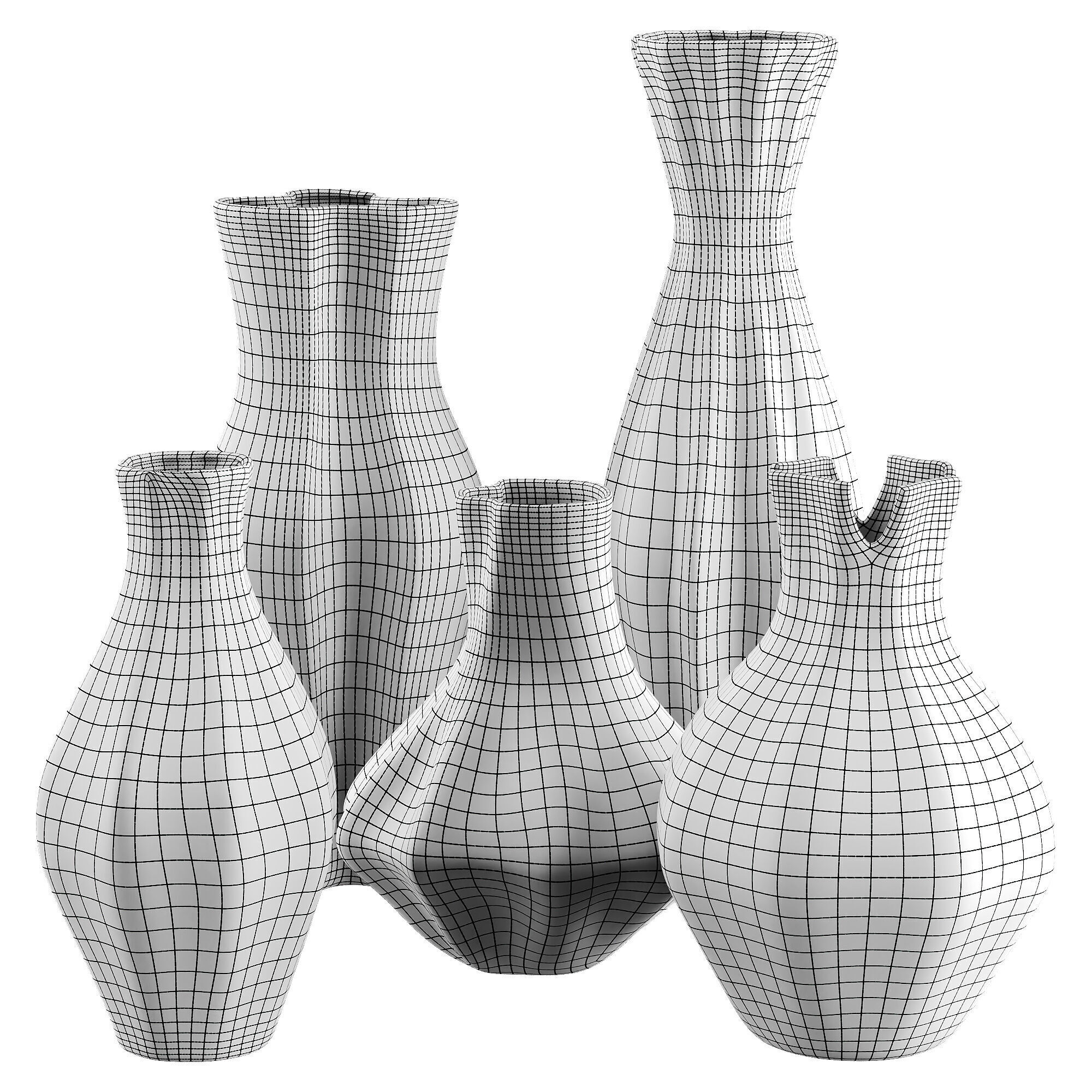 Vase decor Low-poly 3D model_14
