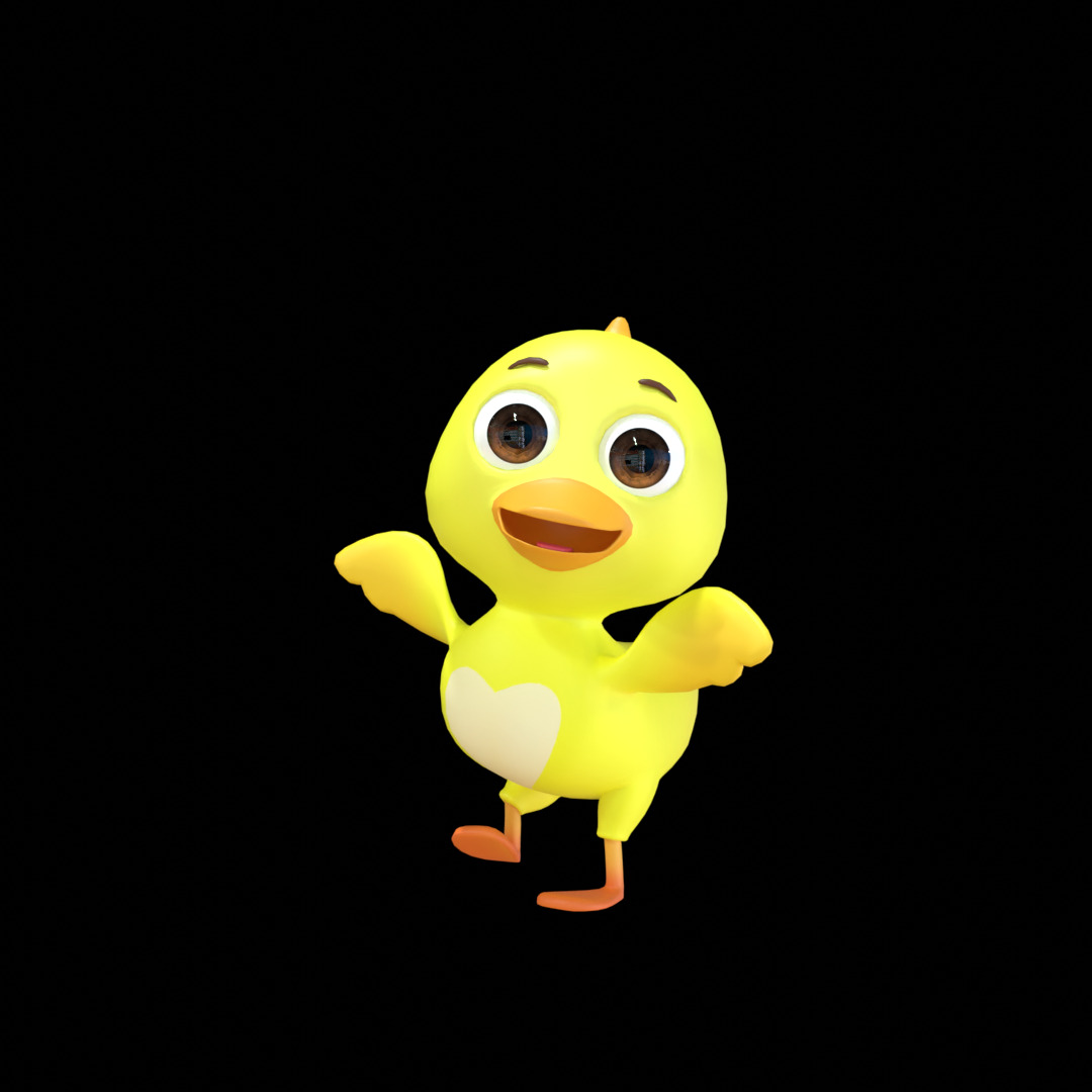 Baby Duck - Stylized 3D Model Low-poly 3D model_7