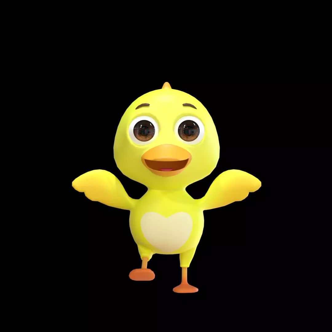 Baby Duck - Stylized 3D Model Low-poly 3D model_0