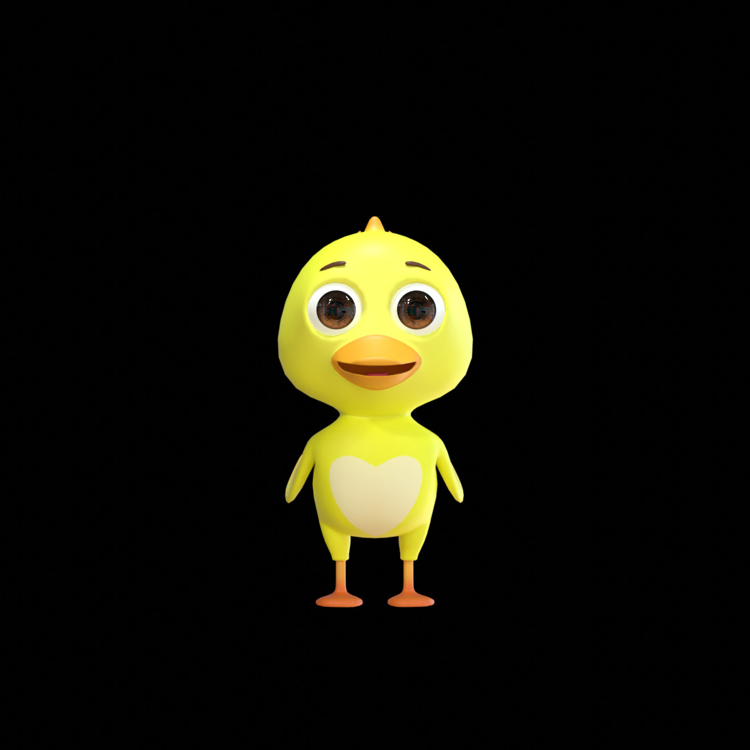 Baby Duck - Stylized 3D Model Low-poly 3D model_3