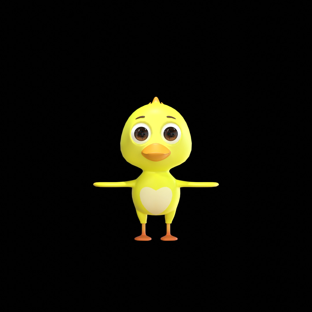 Baby Duck - Stylized 3D Model Low-poly 3D model_5