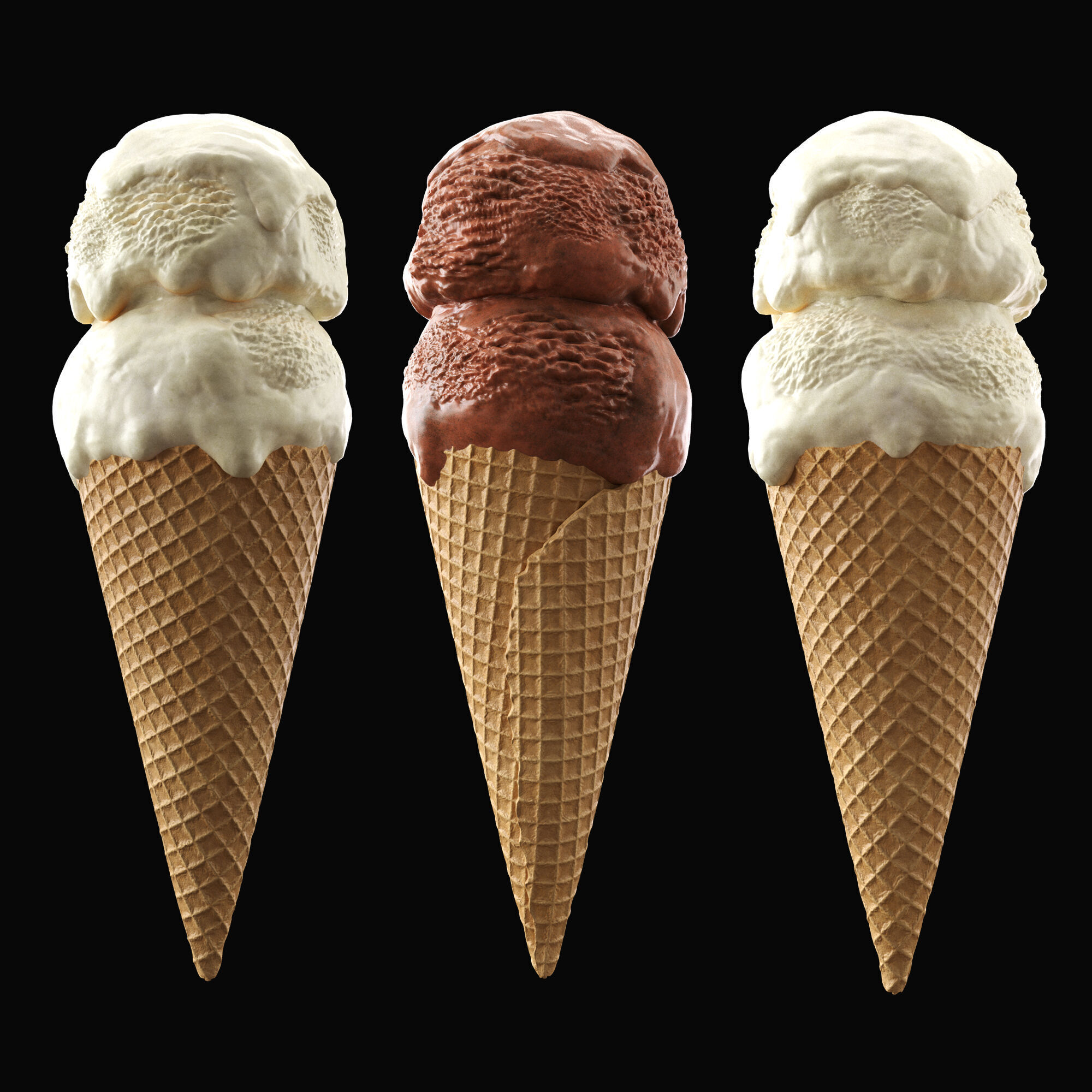 Ice Cream Cones 3D model_2
