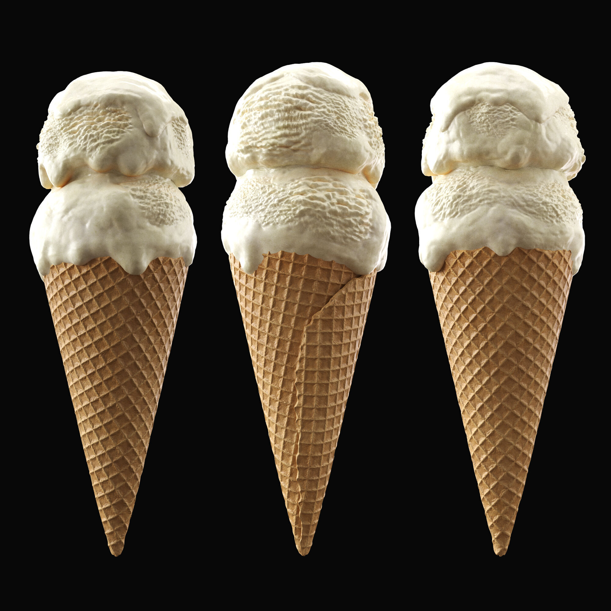 Ice Cream Cones 3D model_3