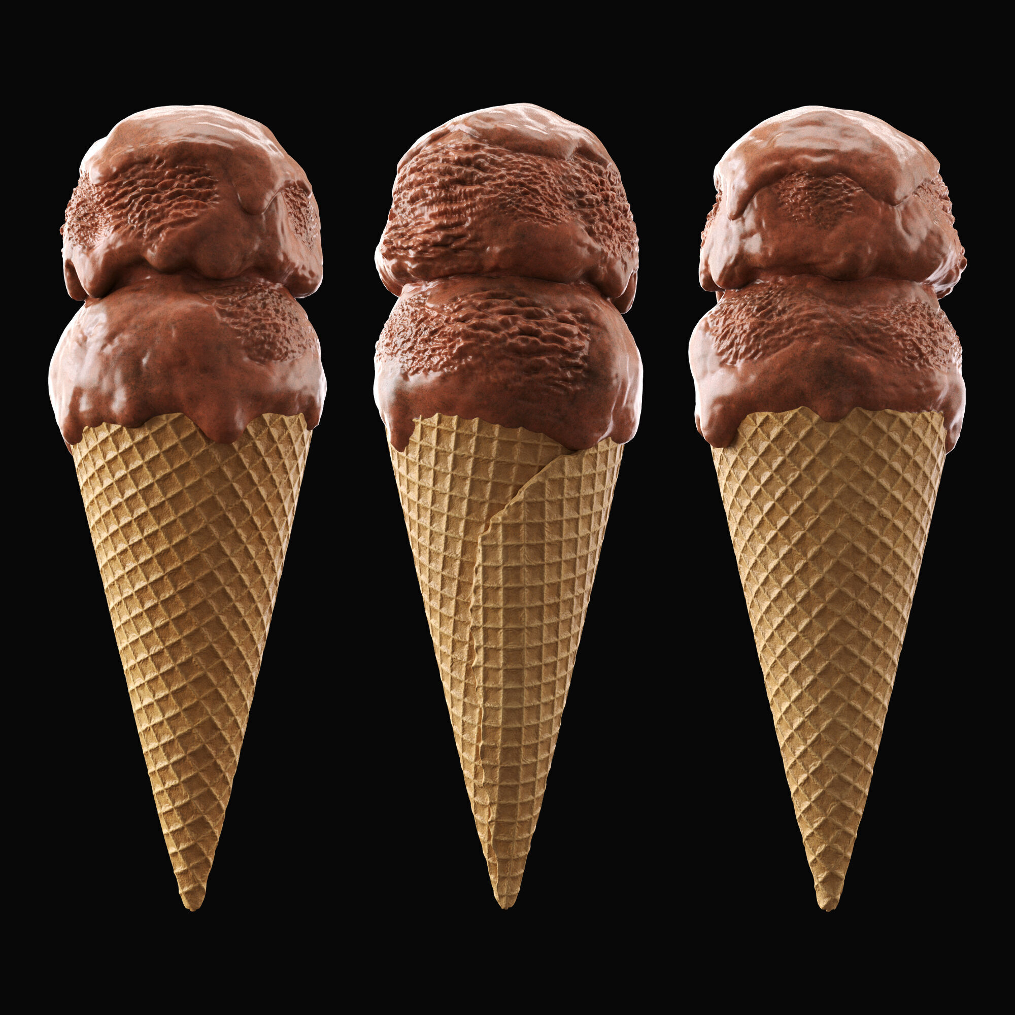 Ice Cream Cones 3D model_4
