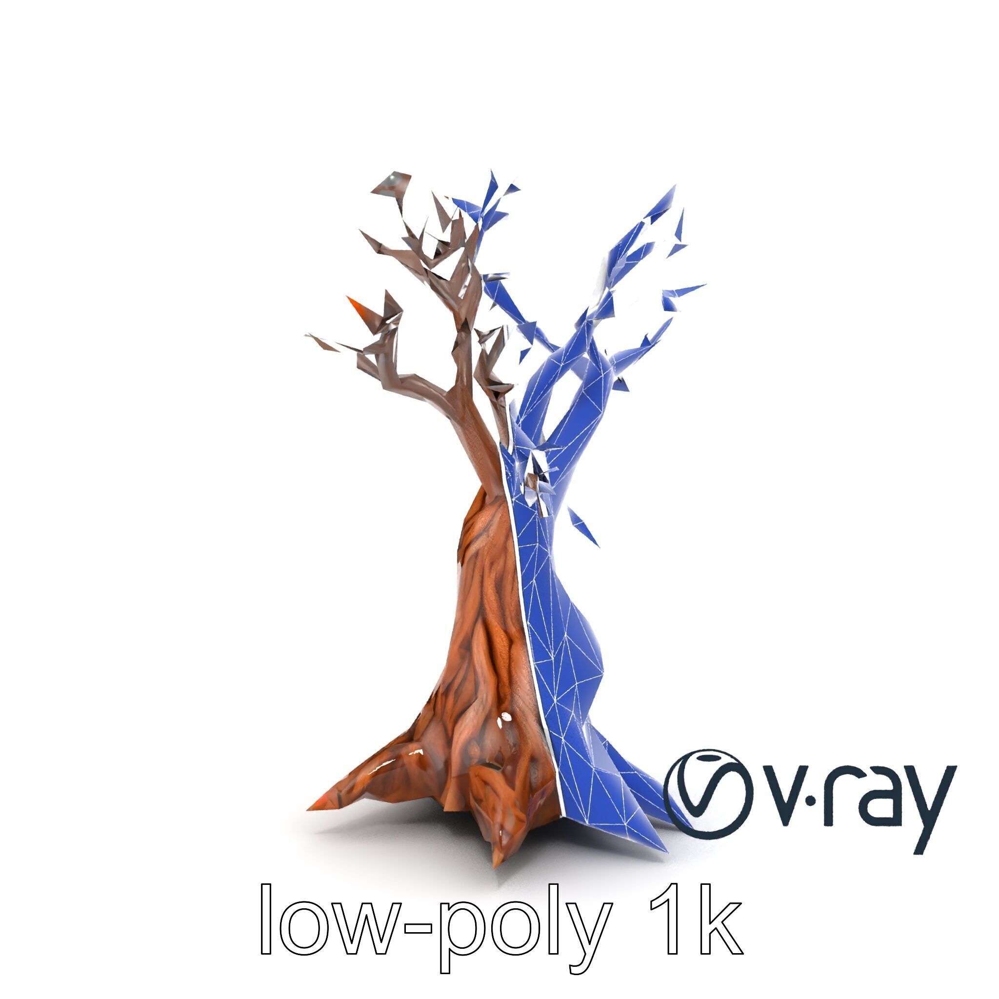 Origami Tree with Intricate Branches model pack Low-poly 3D model_29