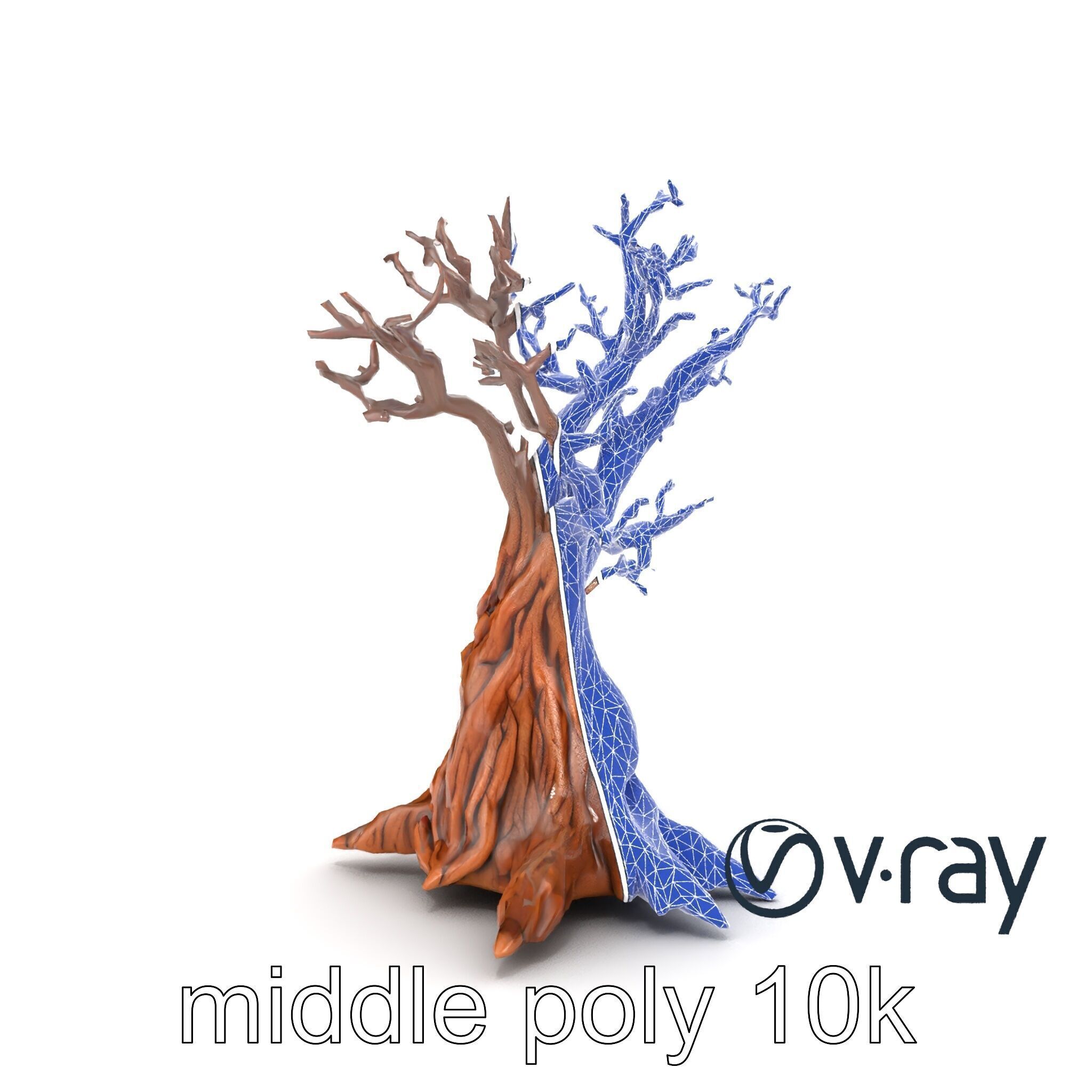 Origami Tree with Intricate Branches model pack Low-poly 3D model_19