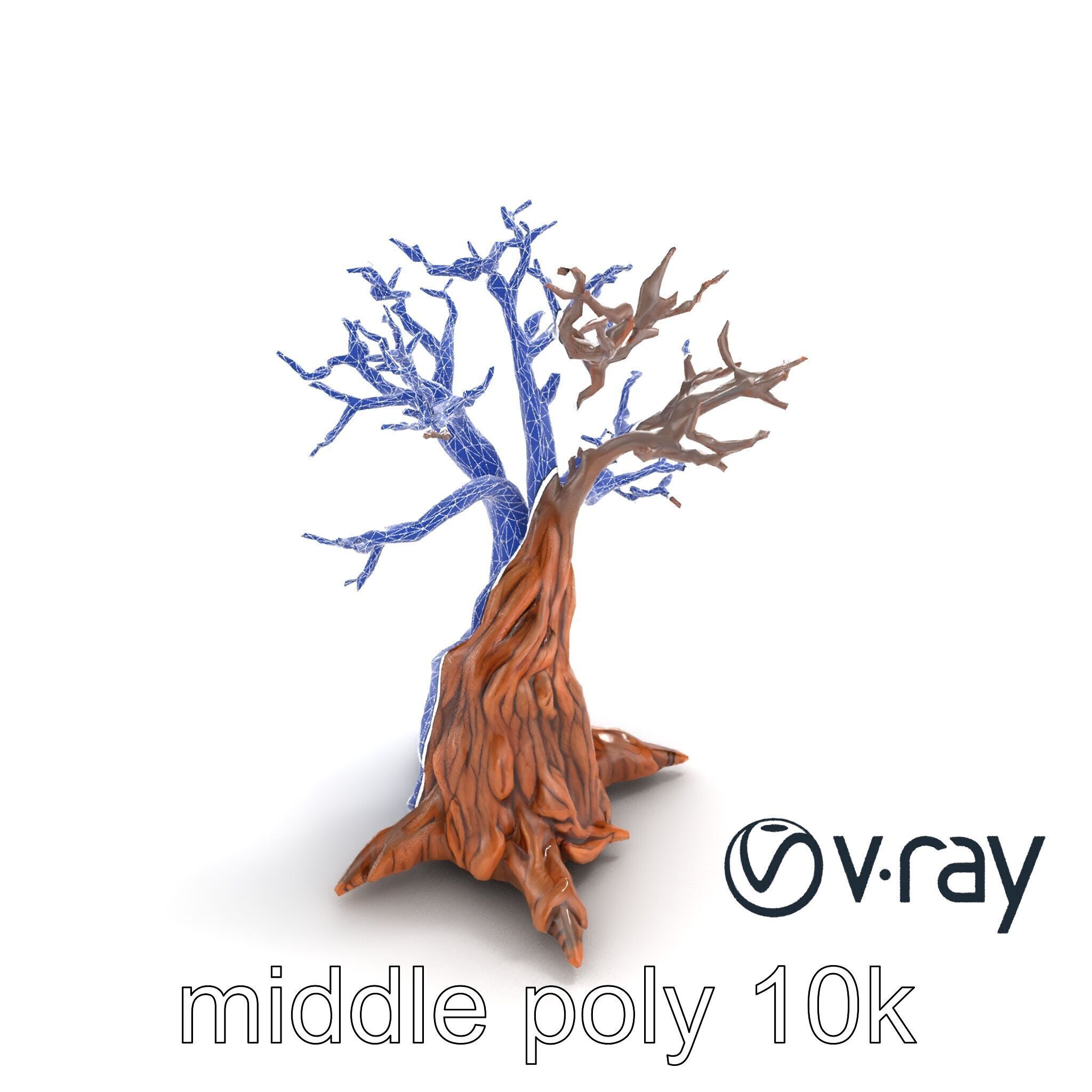 Origami Tree with Intricate Branches model pack Low-poly 3D model_21