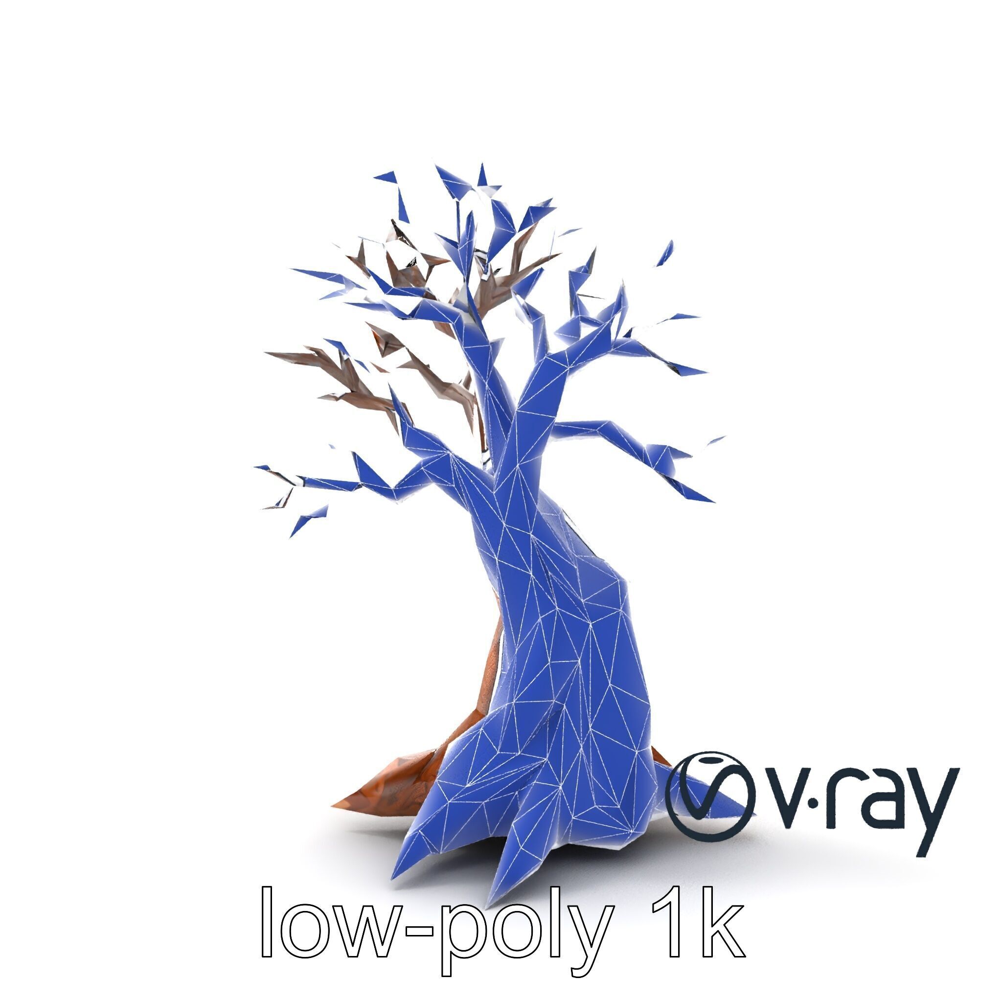 Origami Tree with Intricate Branches model pack Low-poly 3D model_17