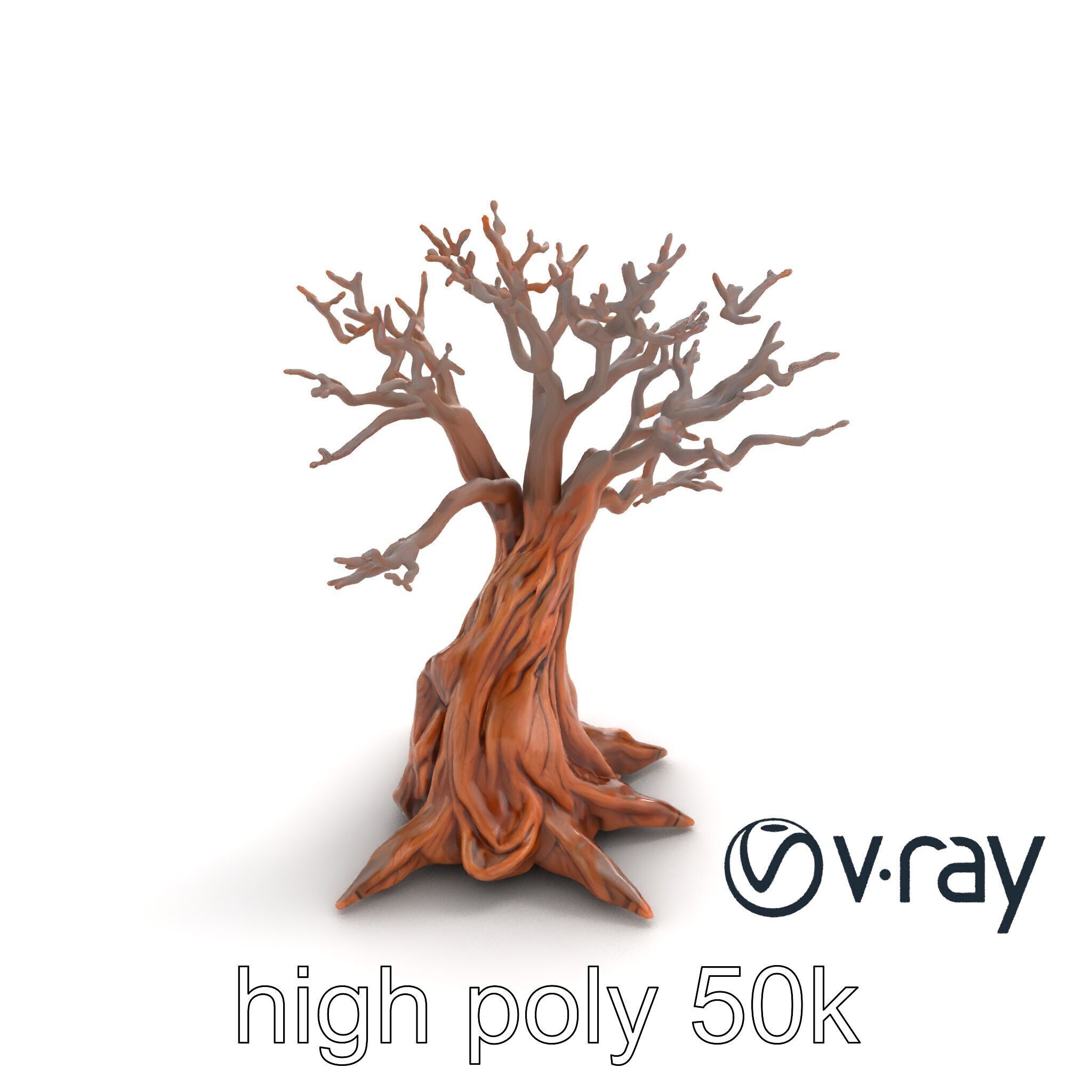 Origami Tree with Intricate Branches model pack Low-poly 3D model_8
