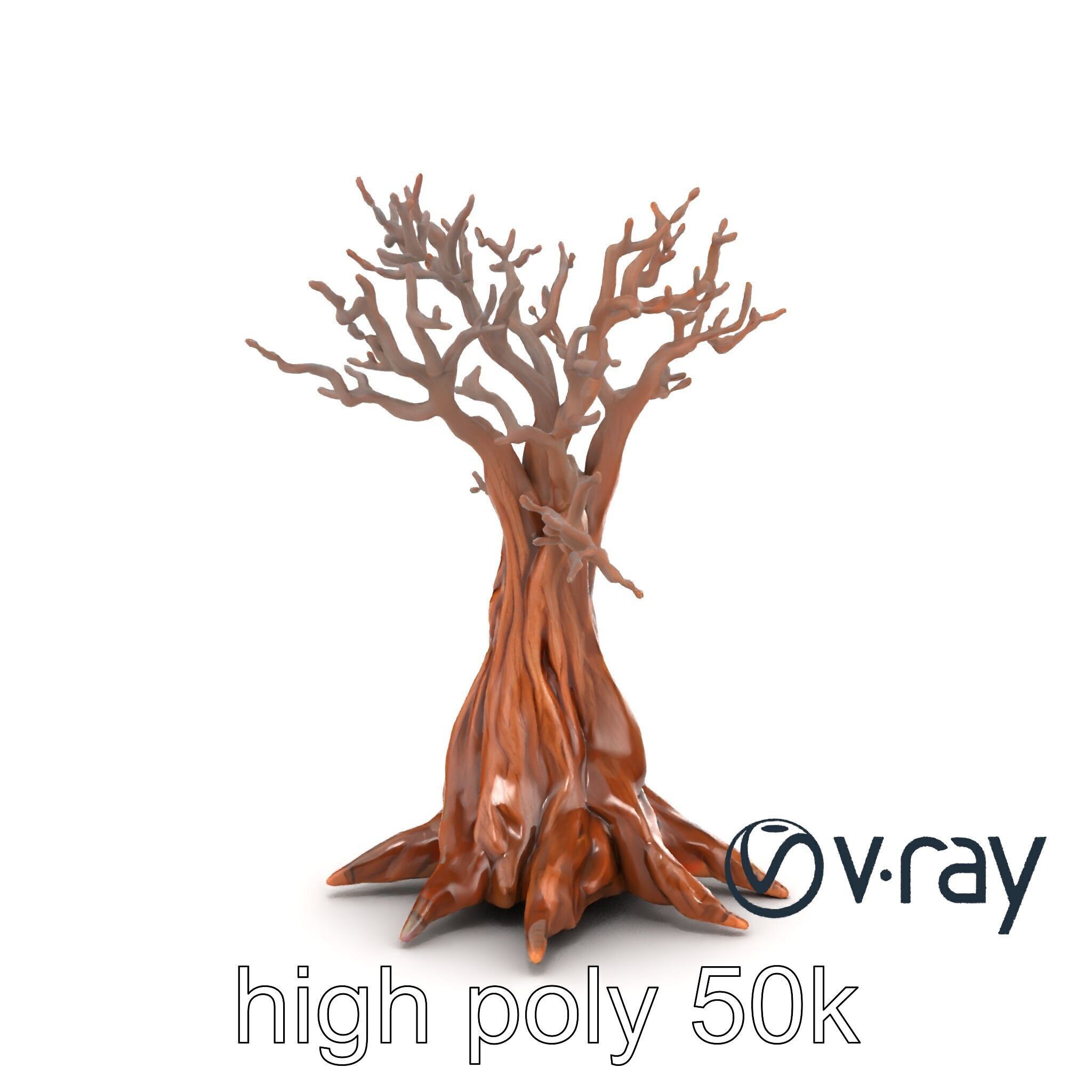 Origami Tree with Intricate Branches model pack Low-poly 3D model_28