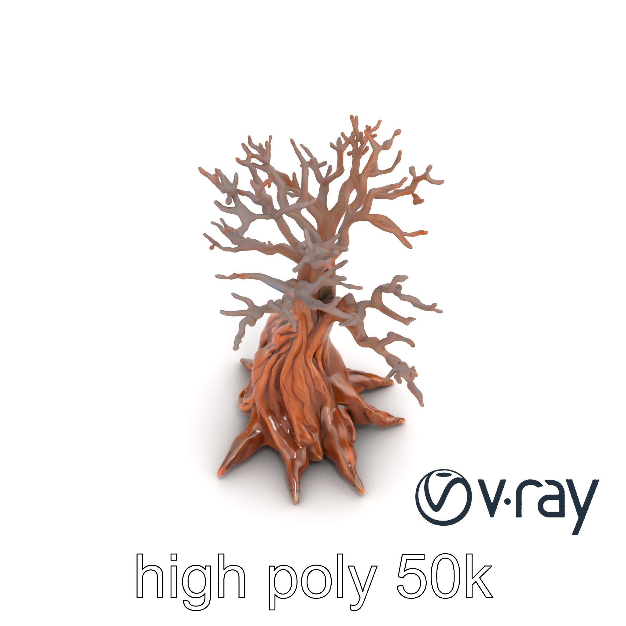 Origami Tree with Intricate Branches model pack Low-poly 3D model_11