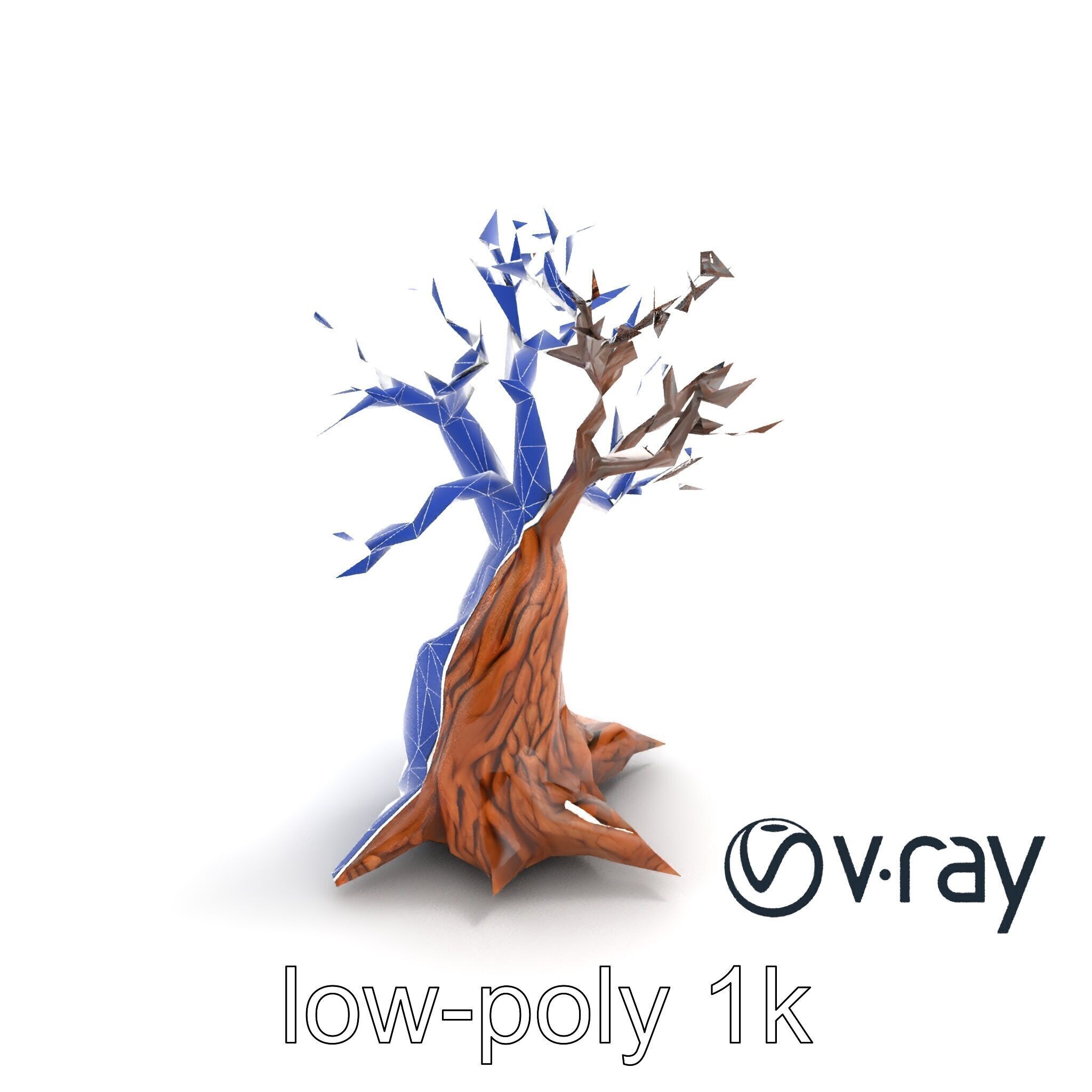 Origami Tree with Intricate Branches model pack Low-poly 3D model_15