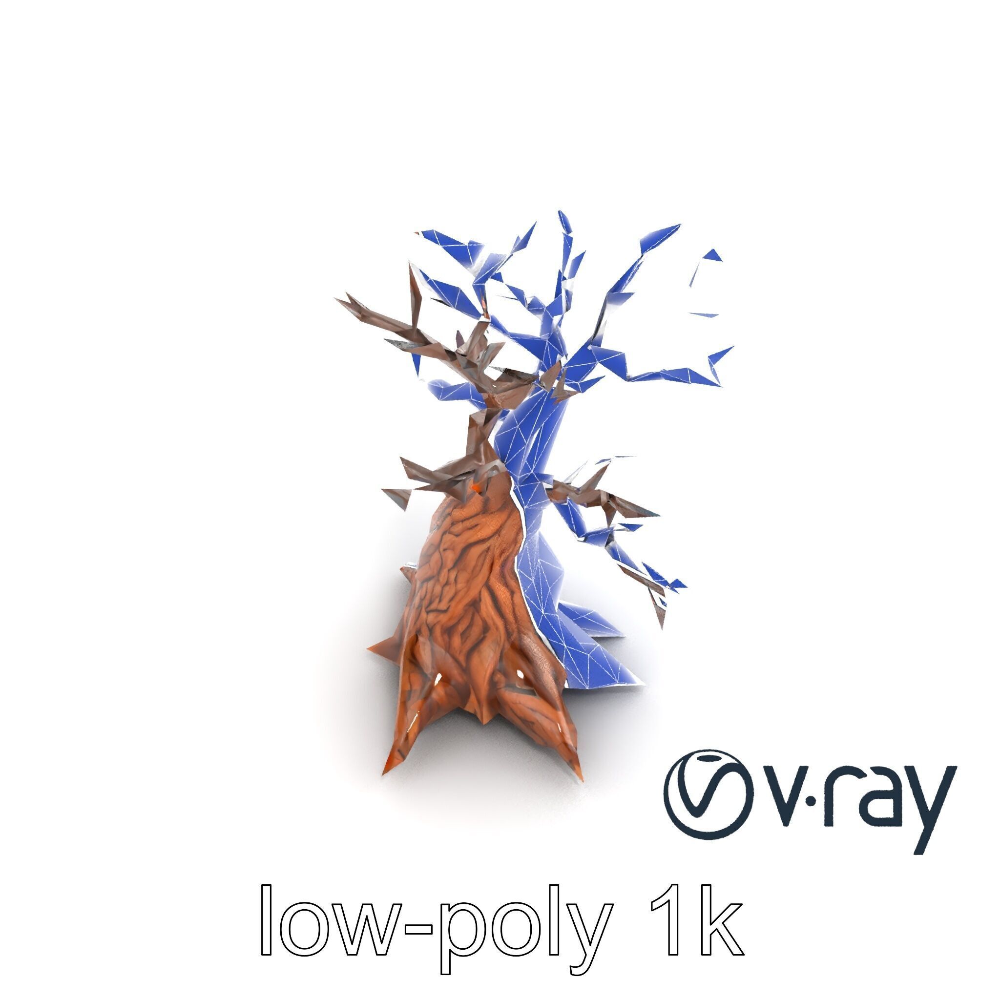 Origami Tree with Intricate Branches model pack Low-poly 3D model_14