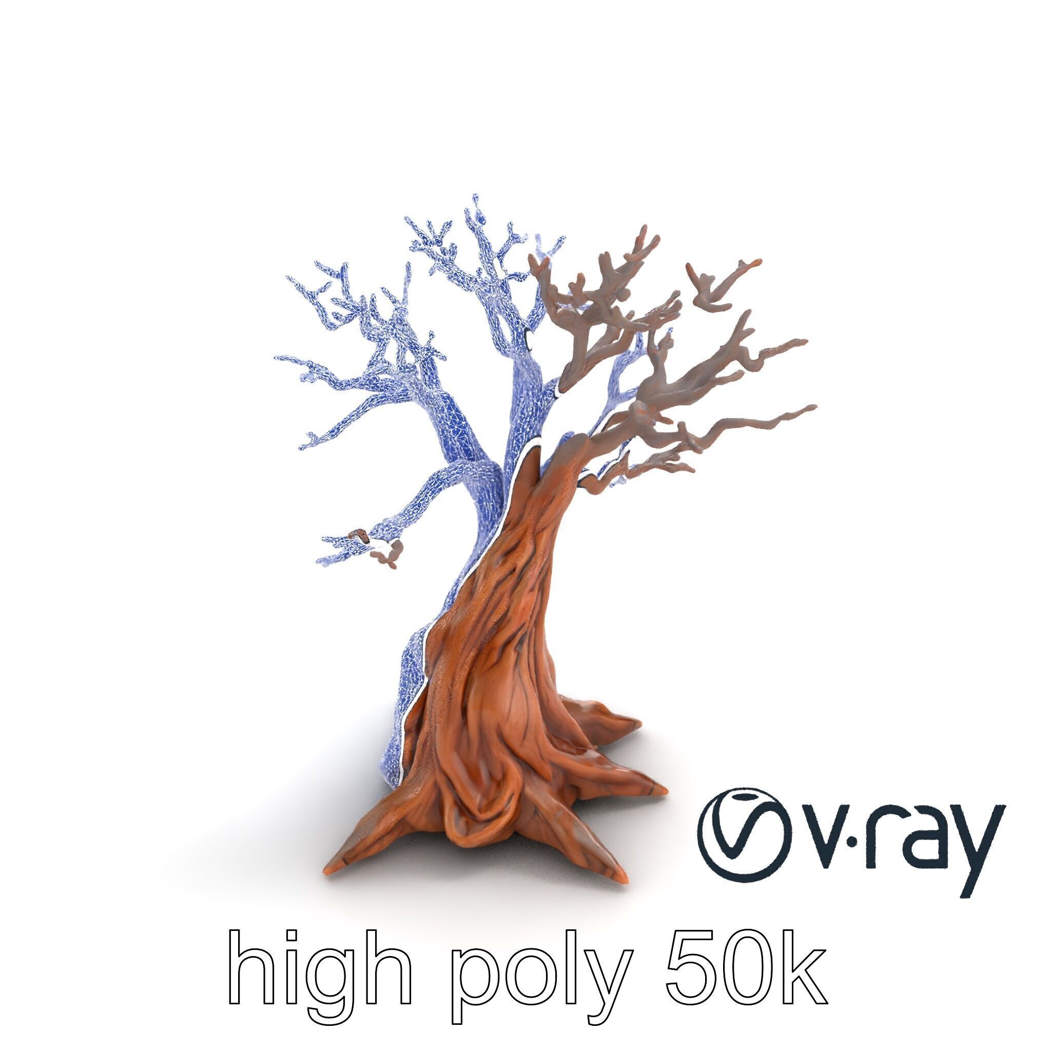 Origami Tree with Intricate Branches model pack Low-poly 3D model_27