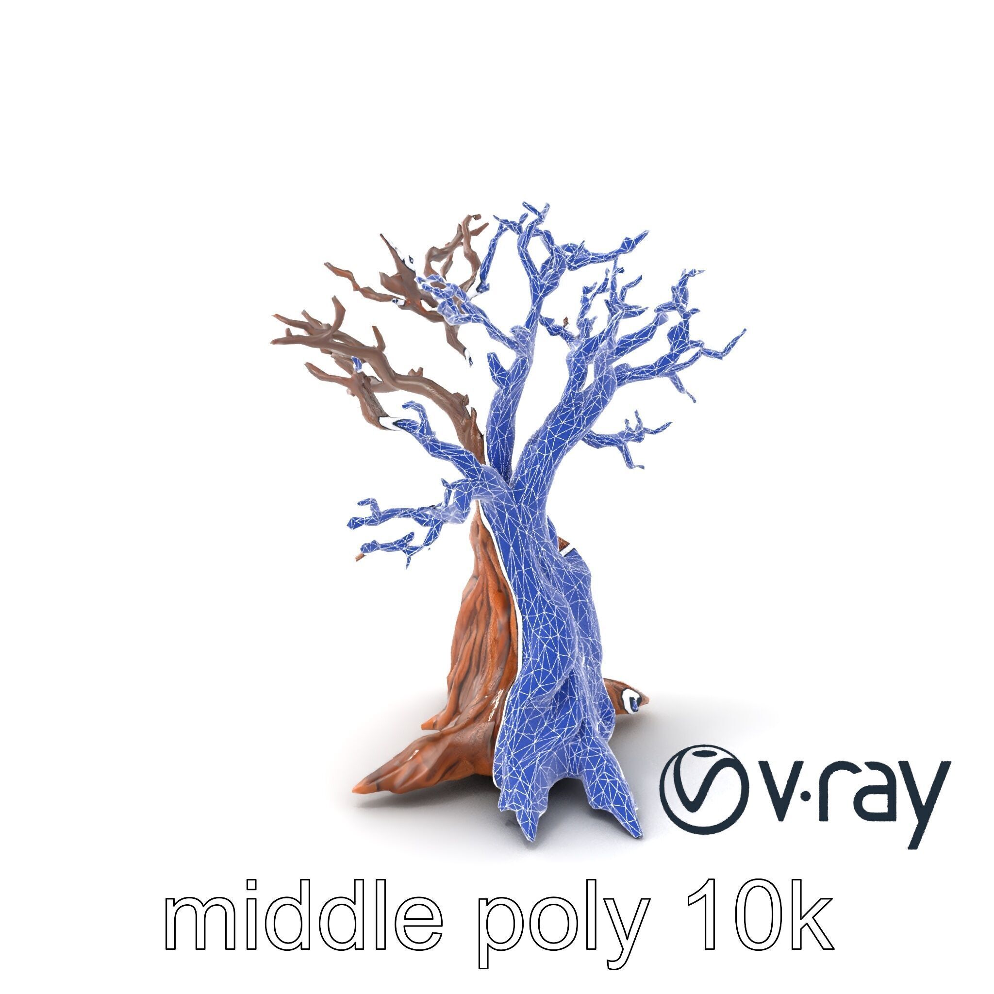 Origami Tree with Intricate Branches model pack Low-poly 3D model_6