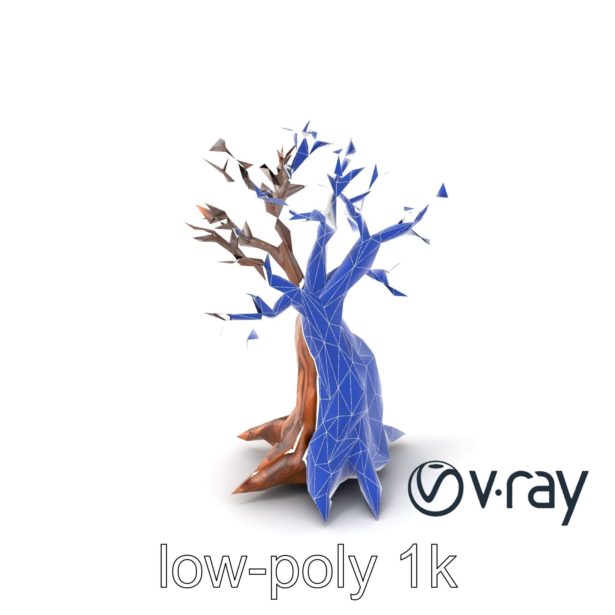 Origami Tree with Intricate Branches model pack Low-poly 3D model_30