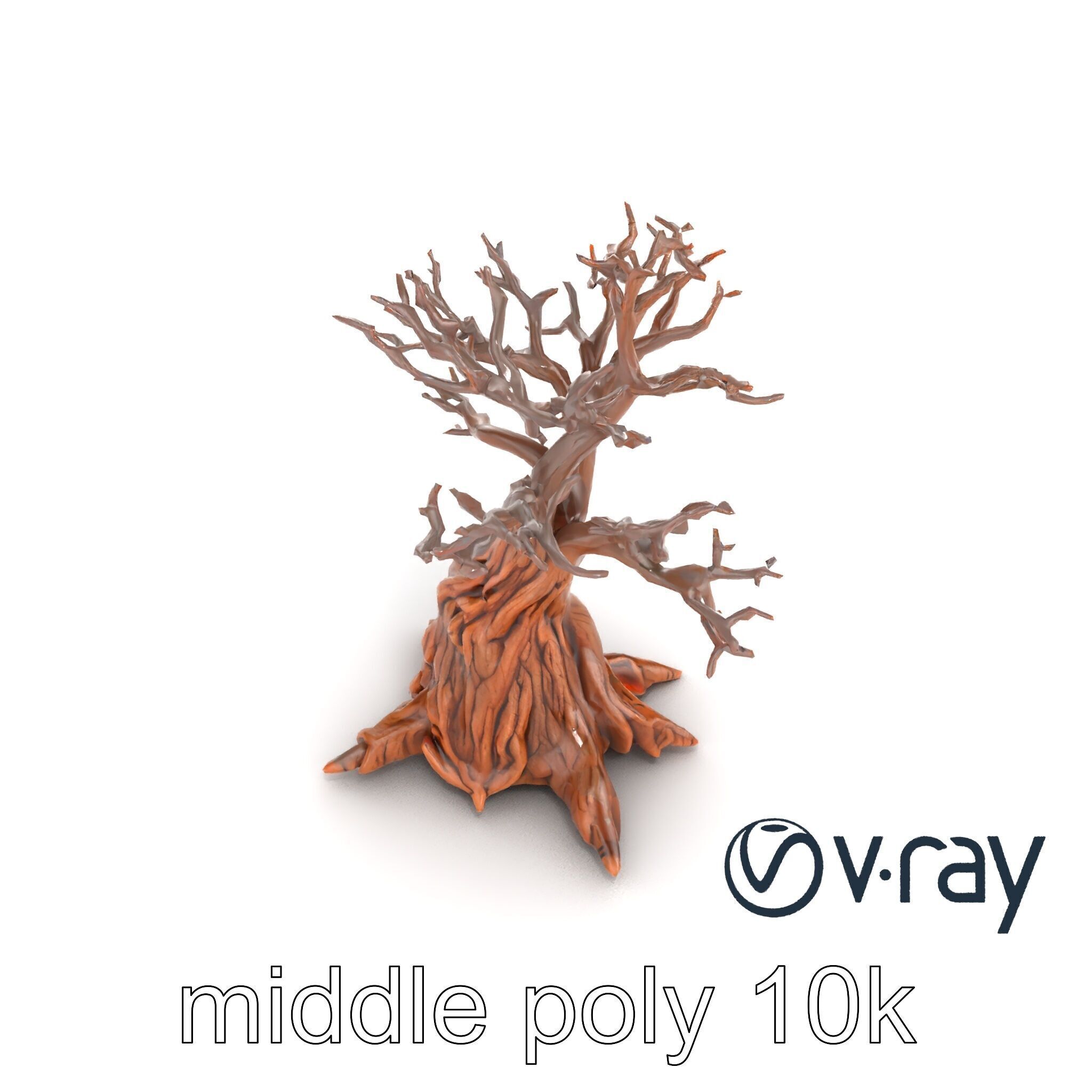 Origami Tree with Intricate Branches model pack Low-poly 3D model_16