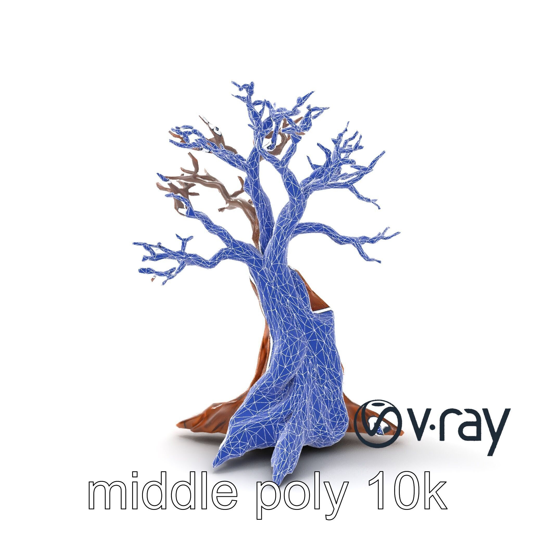 Origami Tree with Intricate Branches model pack Low-poly 3D model_31