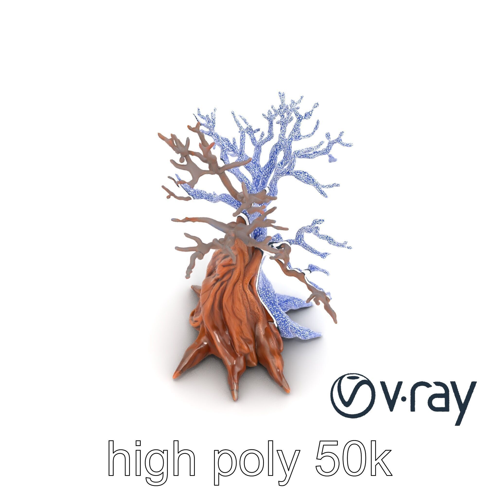 Origami Tree with Intricate Branches model pack Low-poly 3D model_13