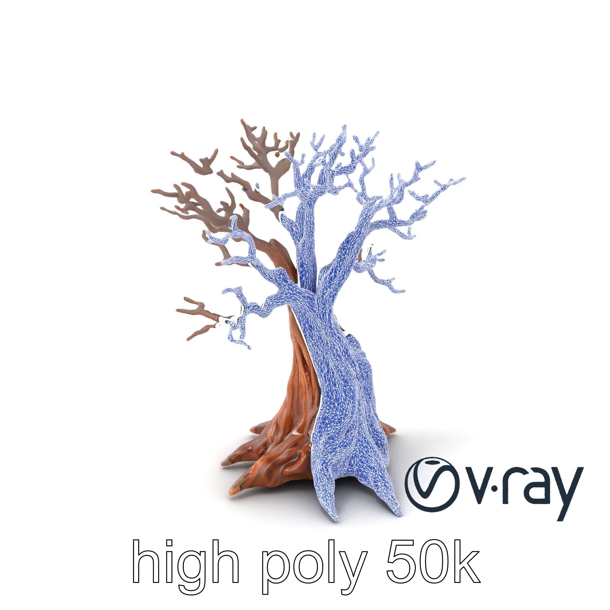 Origami Tree with Intricate Branches model pack Low-poly 3D model_20
