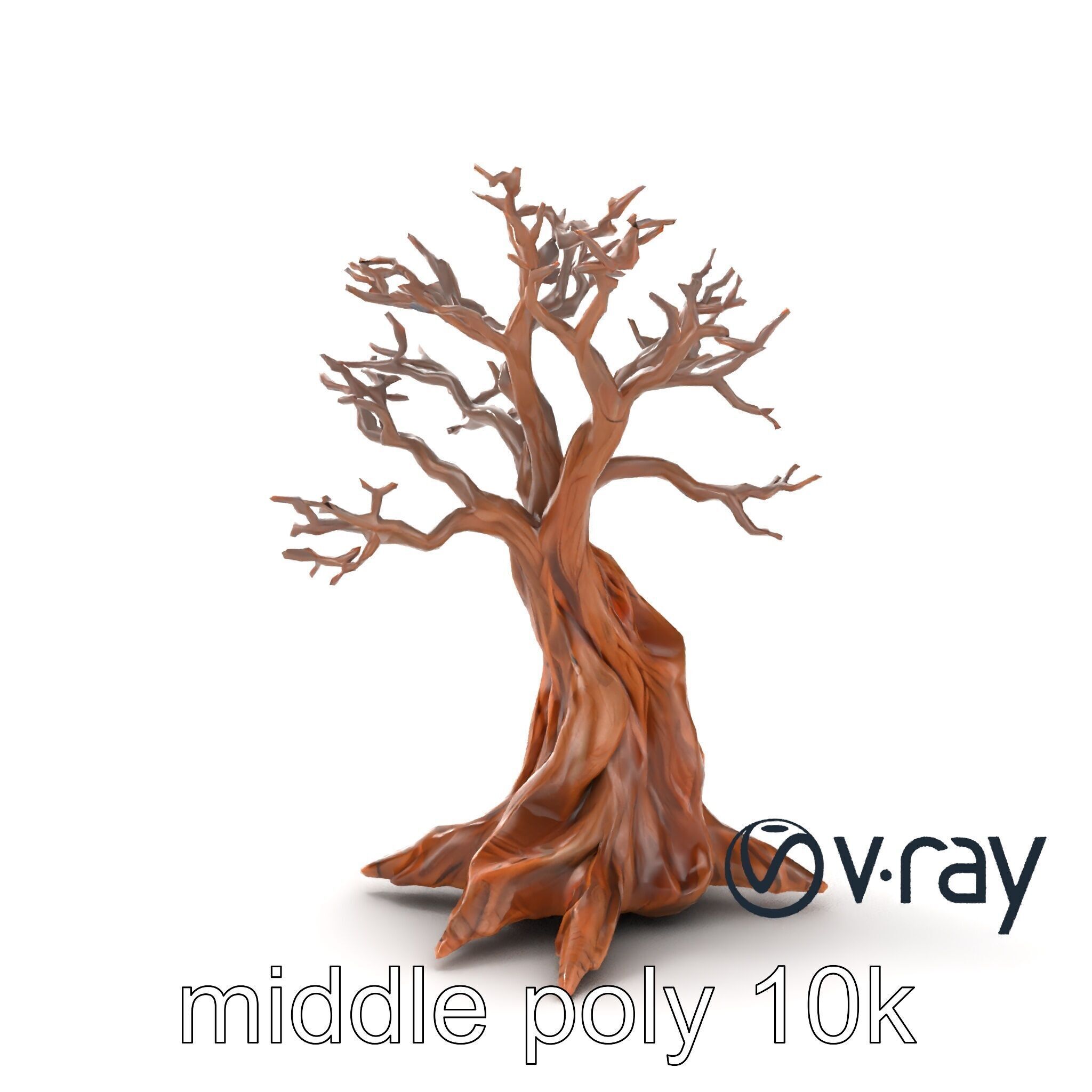 Origami Tree with Intricate Branches model pack Low-poly 3D model_23
