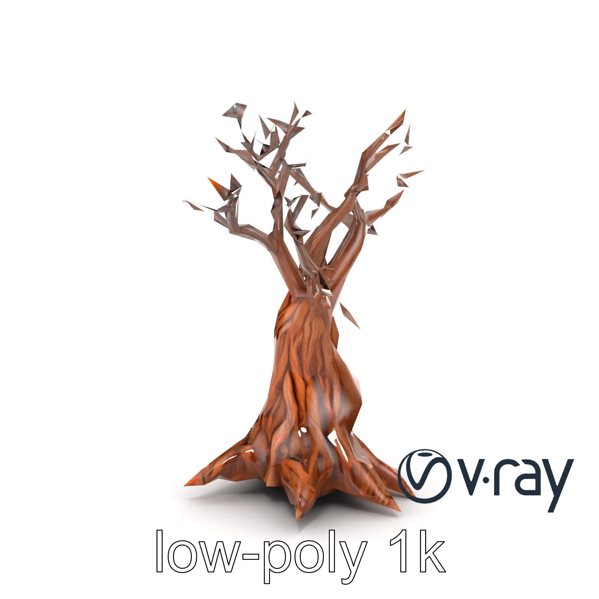 Origami Tree with Intricate Branches model pack Low-poly 3D model_12
