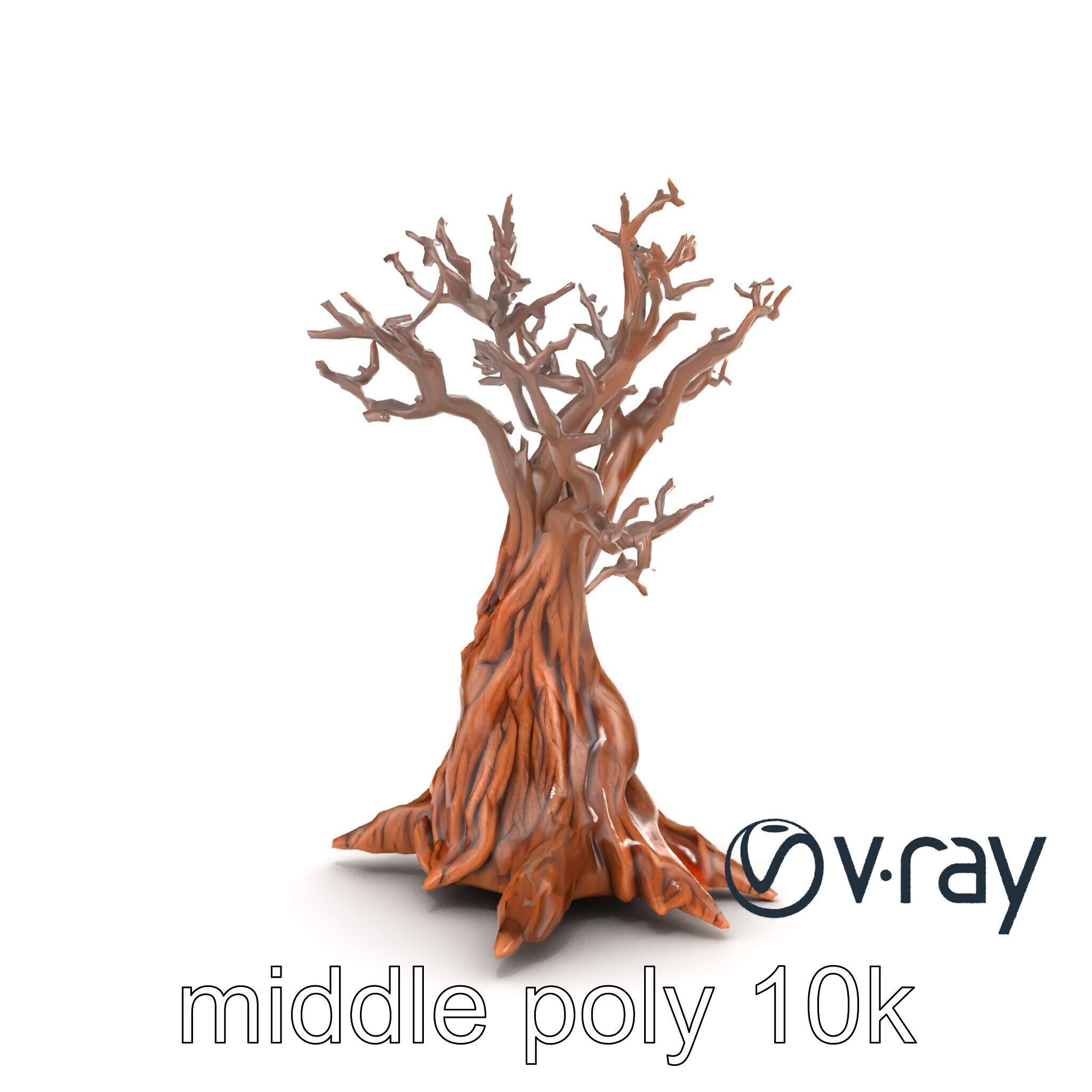 Origami Tree with Intricate Branches model pack Low-poly 3D model_24