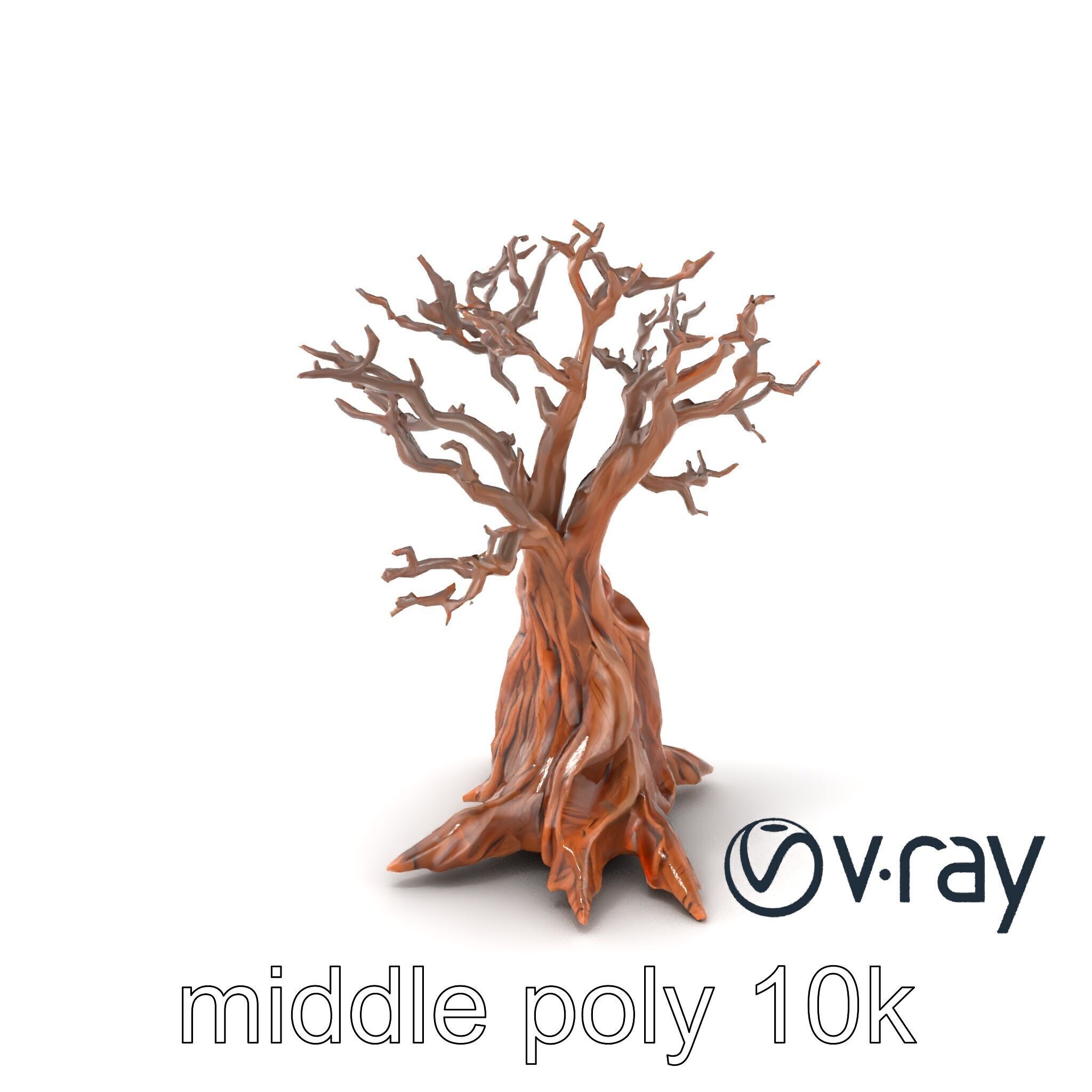 Origami Tree with Intricate Branches model pack Low-poly 3D model_3