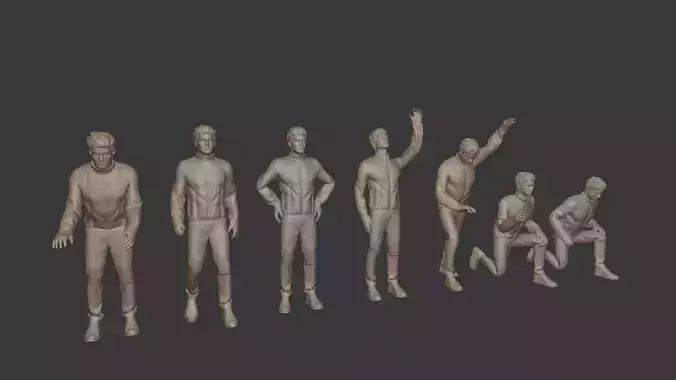 Working man action pose