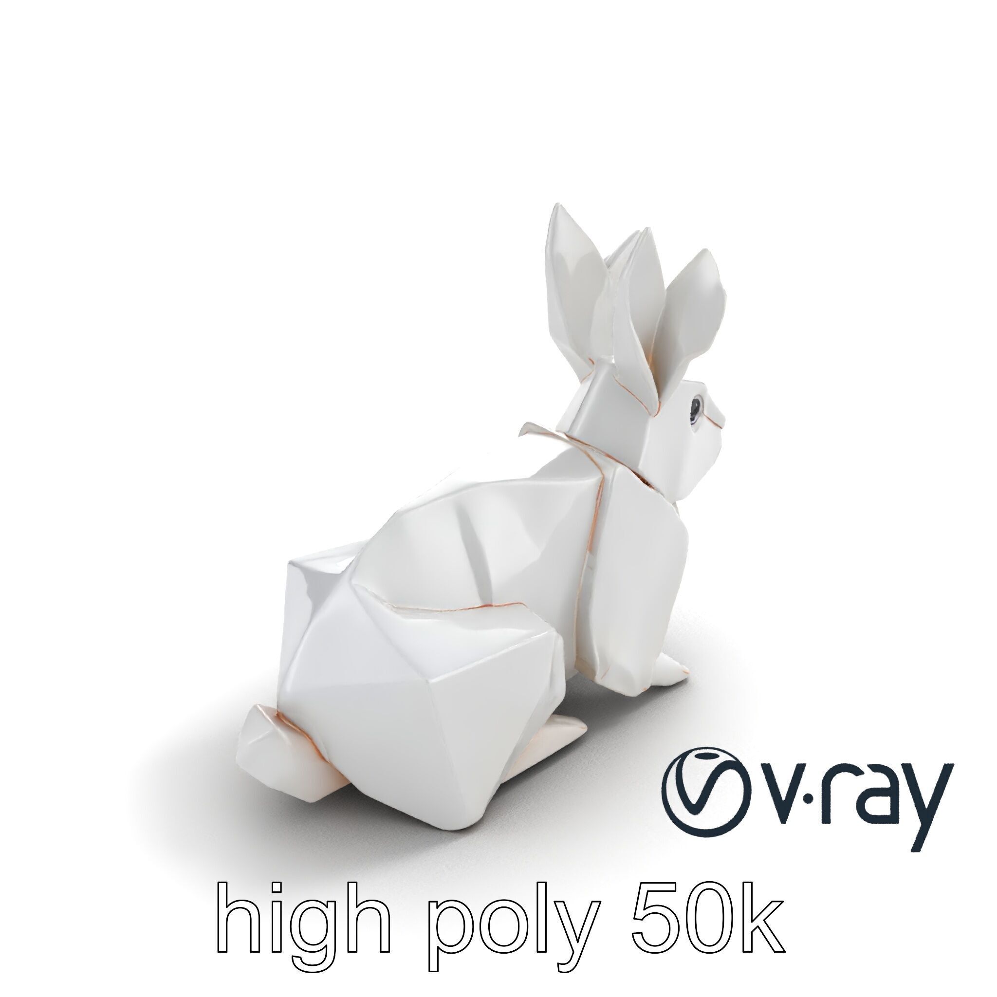 Origami Rabbit Sculpture Model Pack Low-poly 3D model_11