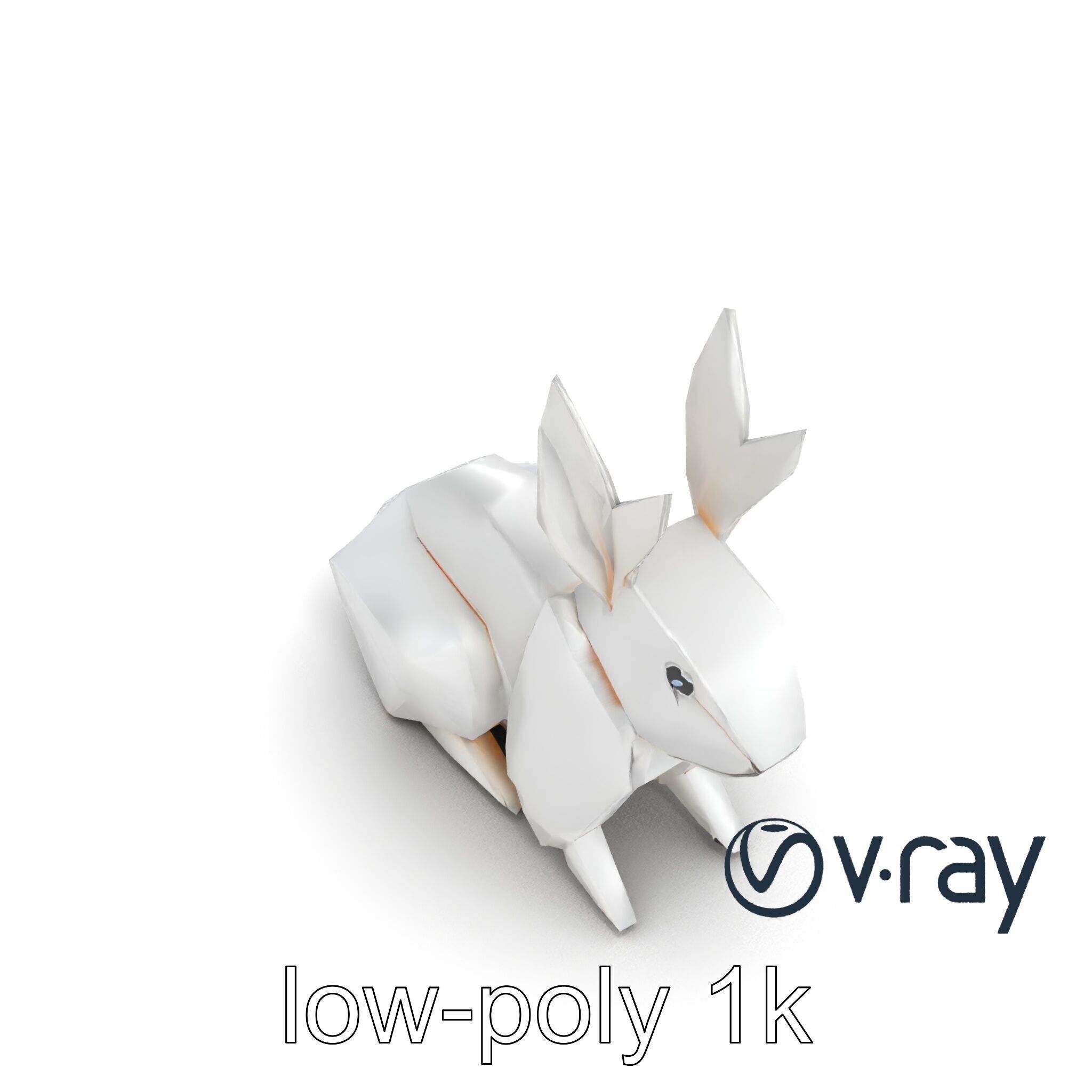 Origami Rabbit Sculpture Model Pack Low-poly 3D model_25