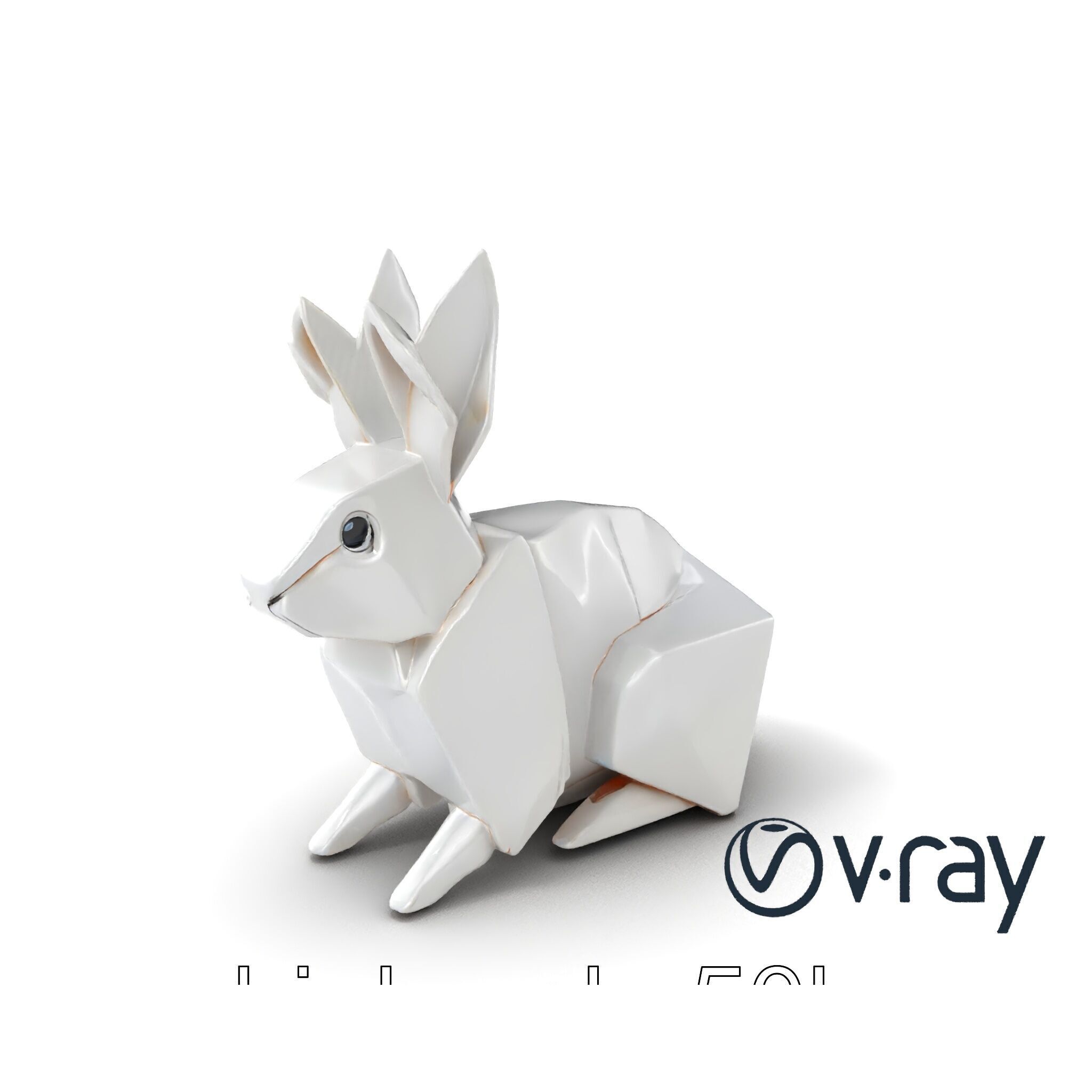 Origami Rabbit Sculpture Model Pack Low-poly 3D model_5