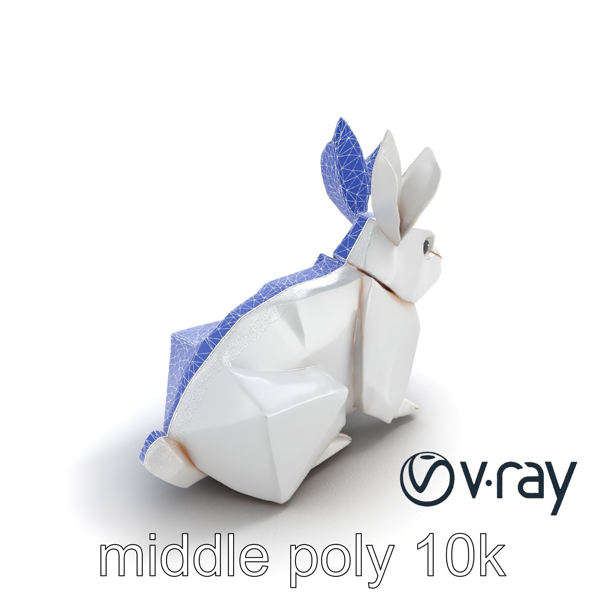 Origami Rabbit Sculpture Model Pack Low-poly 3D model_21