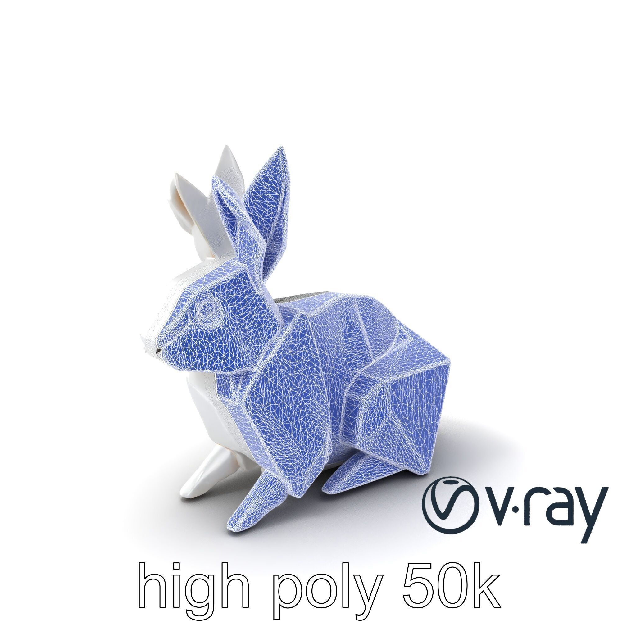 Origami Rabbit Sculpture Model Pack Low-poly 3D model_8