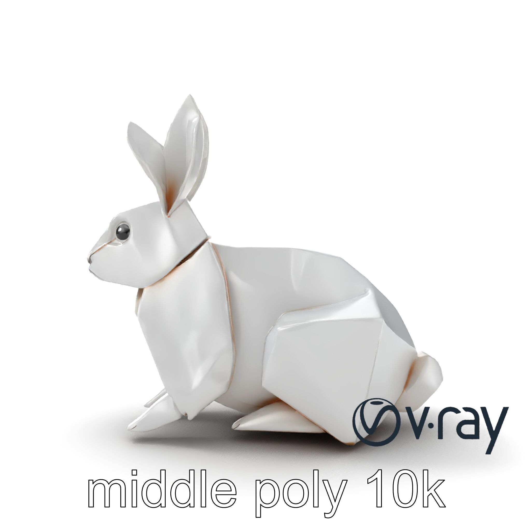 Origami Rabbit Sculpture Model Pack Low-poly 3D model_18