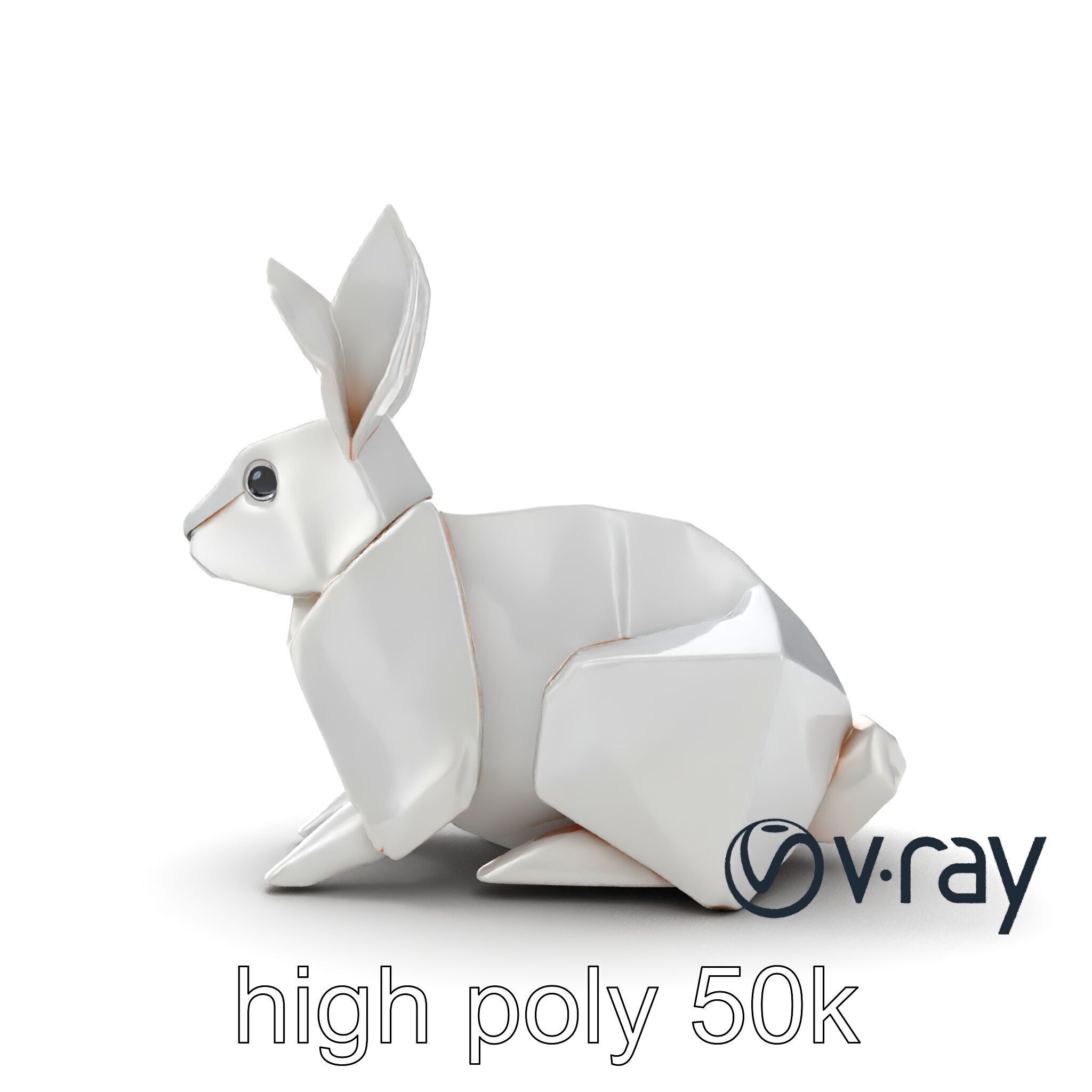 Origami Rabbit Sculpture Model Pack Low-poly 3D model_12