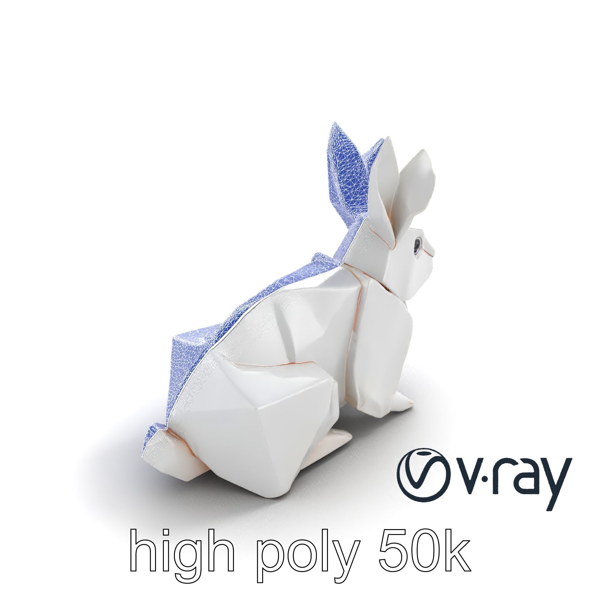 Origami Rabbit Sculpture Model Pack Low-poly 3D model_29