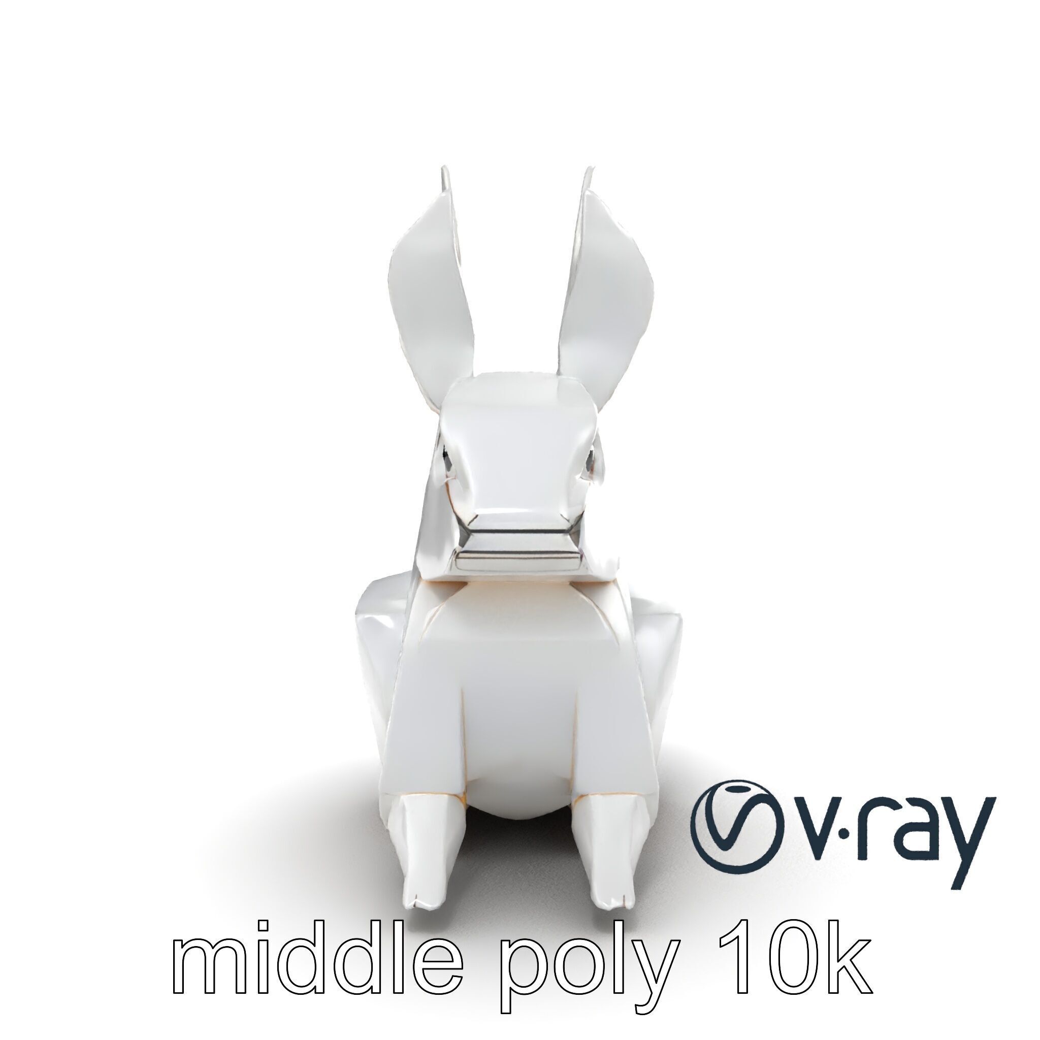 Origami Rabbit Sculpture Model Pack Low-poly 3D model_22