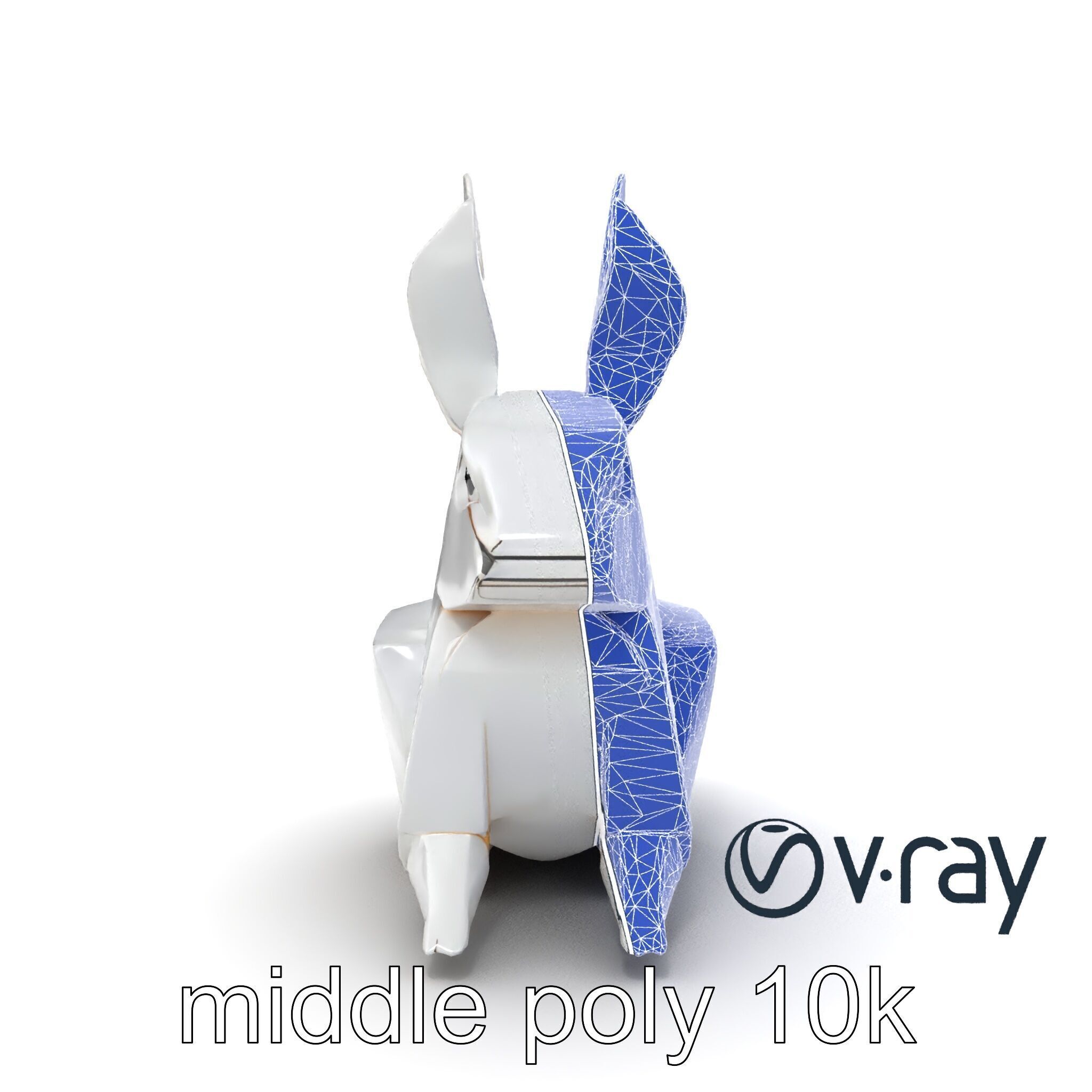 Origami Rabbit Sculpture Model Pack Low-poly 3D model_13