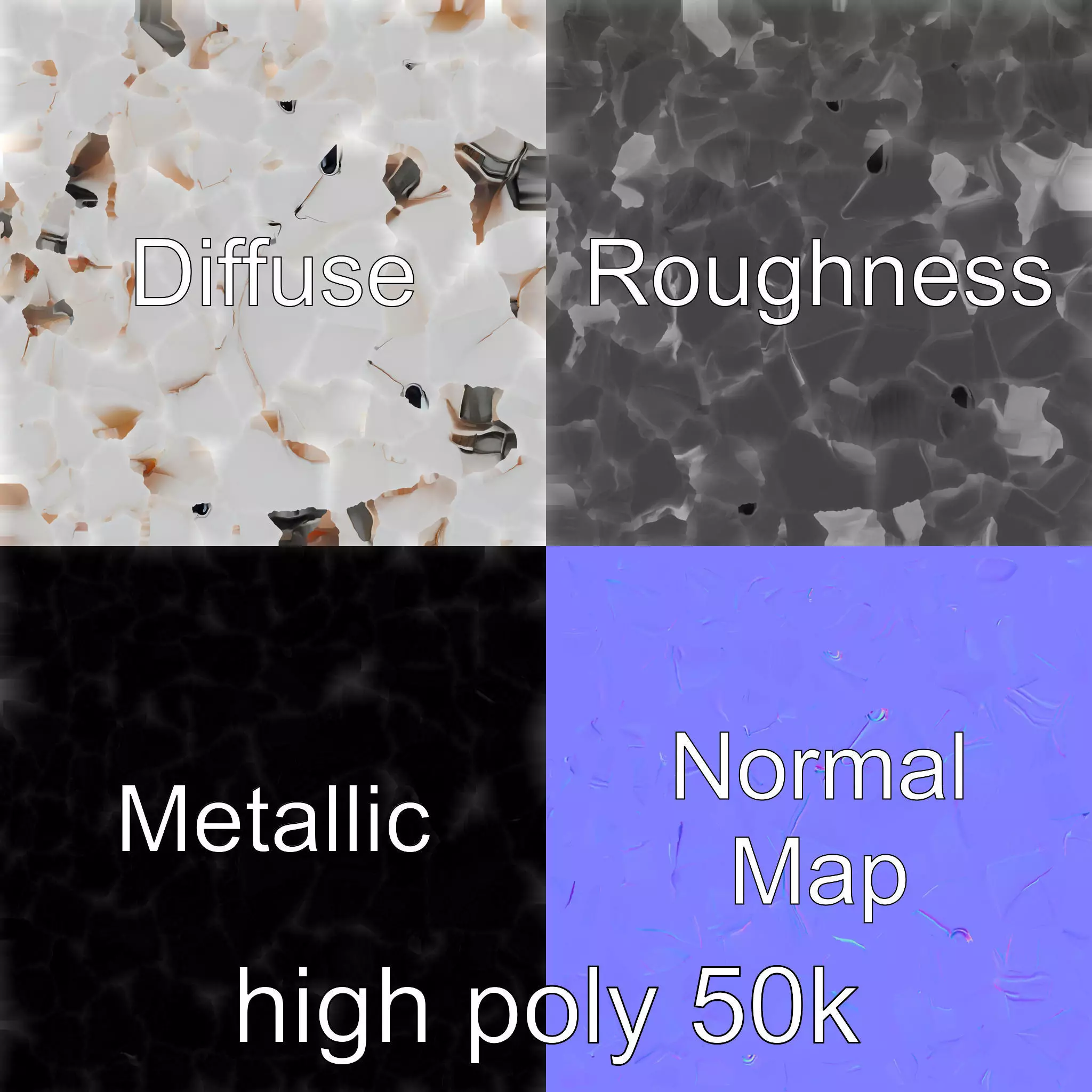 Origami Rabbit Sculpture Model Pack Low-poly 3D model_0