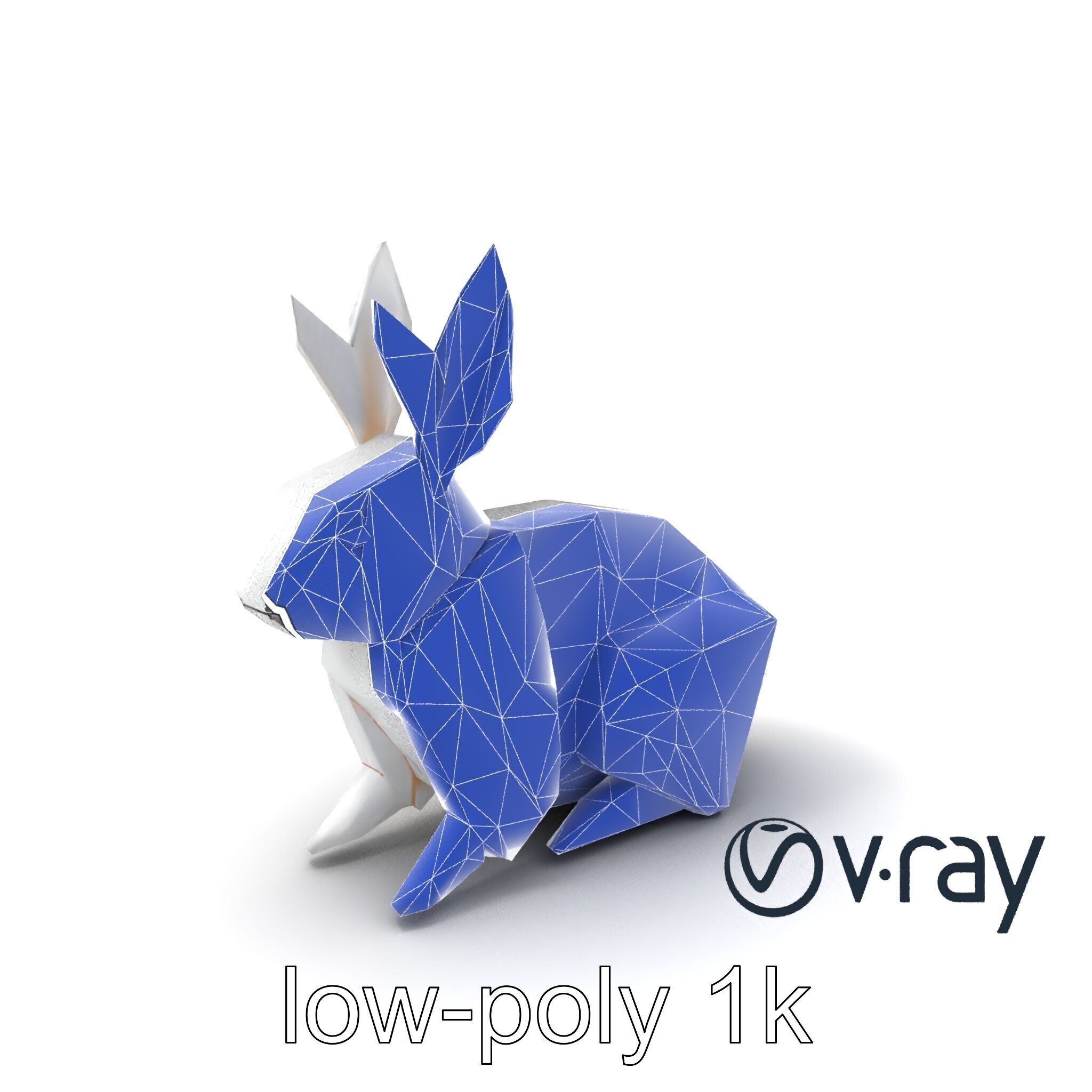 Origami Rabbit Sculpture Model Pack Low-poly 3D model_7